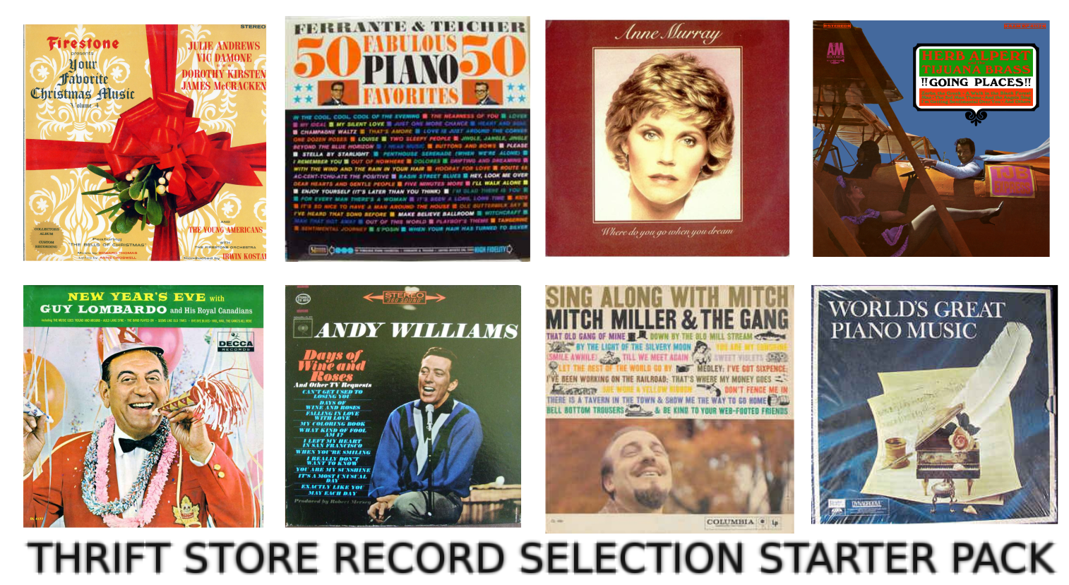 thrift store record selection r/starterpacks