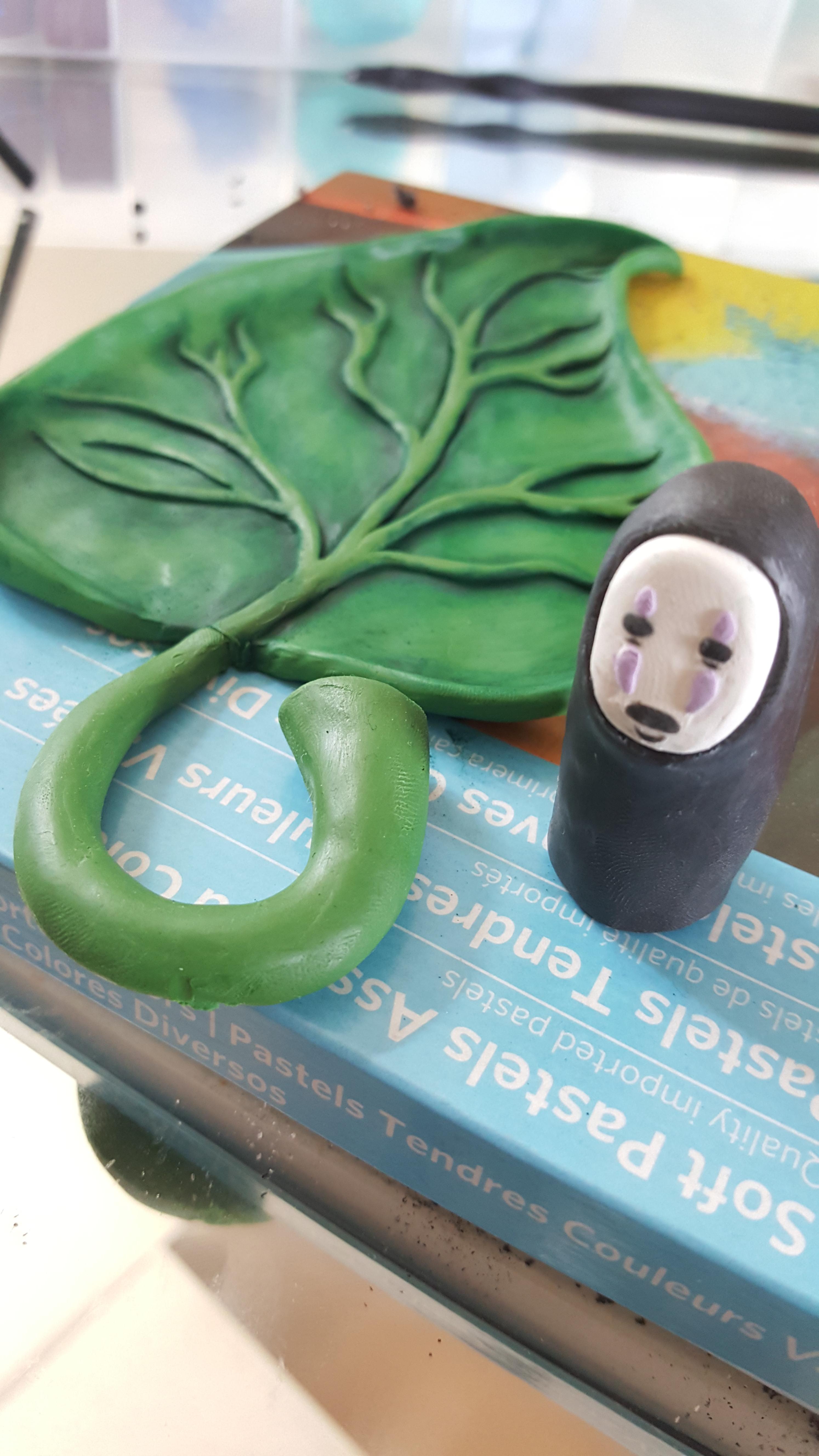 Incense burner I am working on. Polymer clay and pastel. r/ghibli