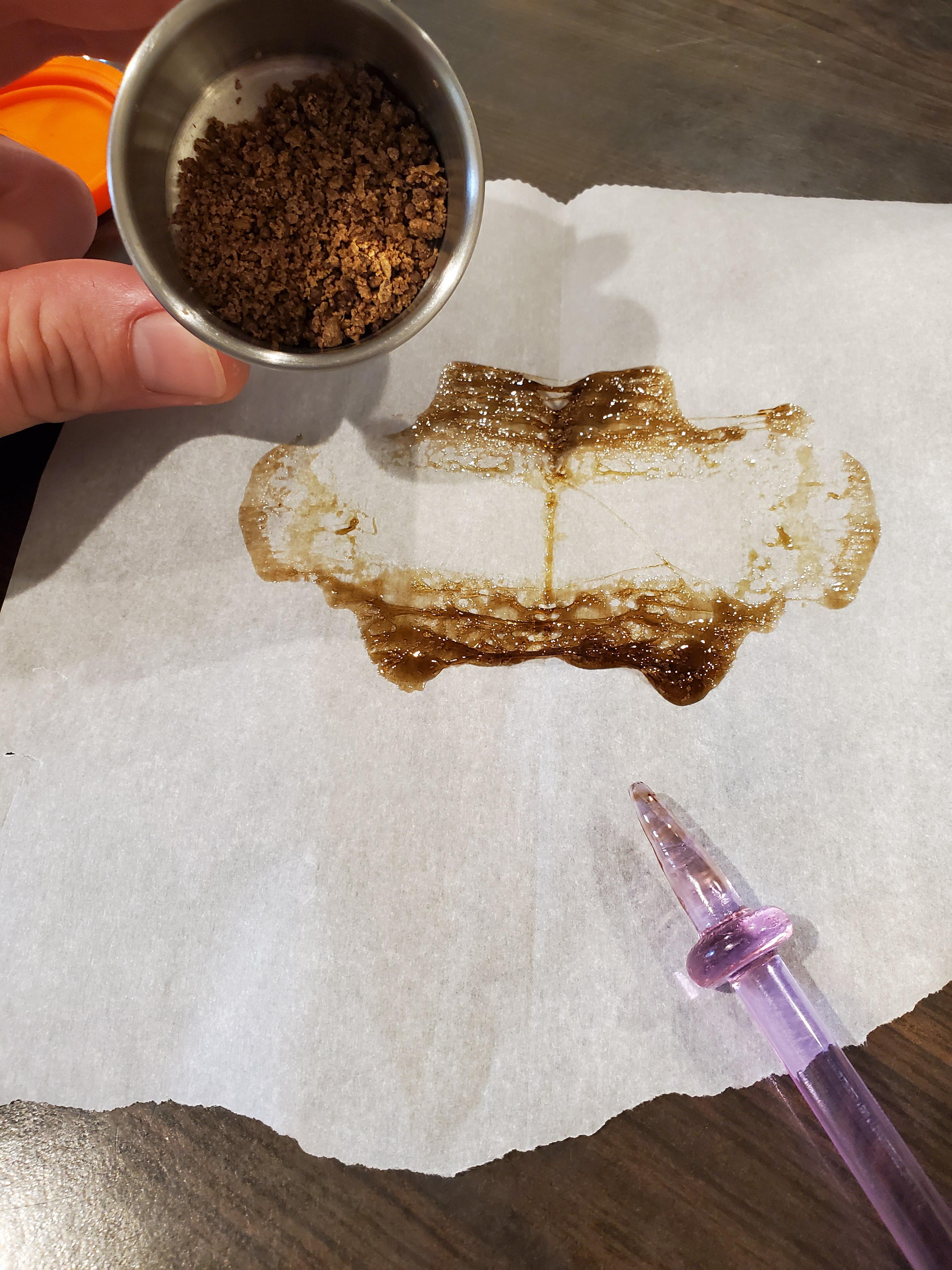 First time pressing rosin from bubble hash. All organically grown and