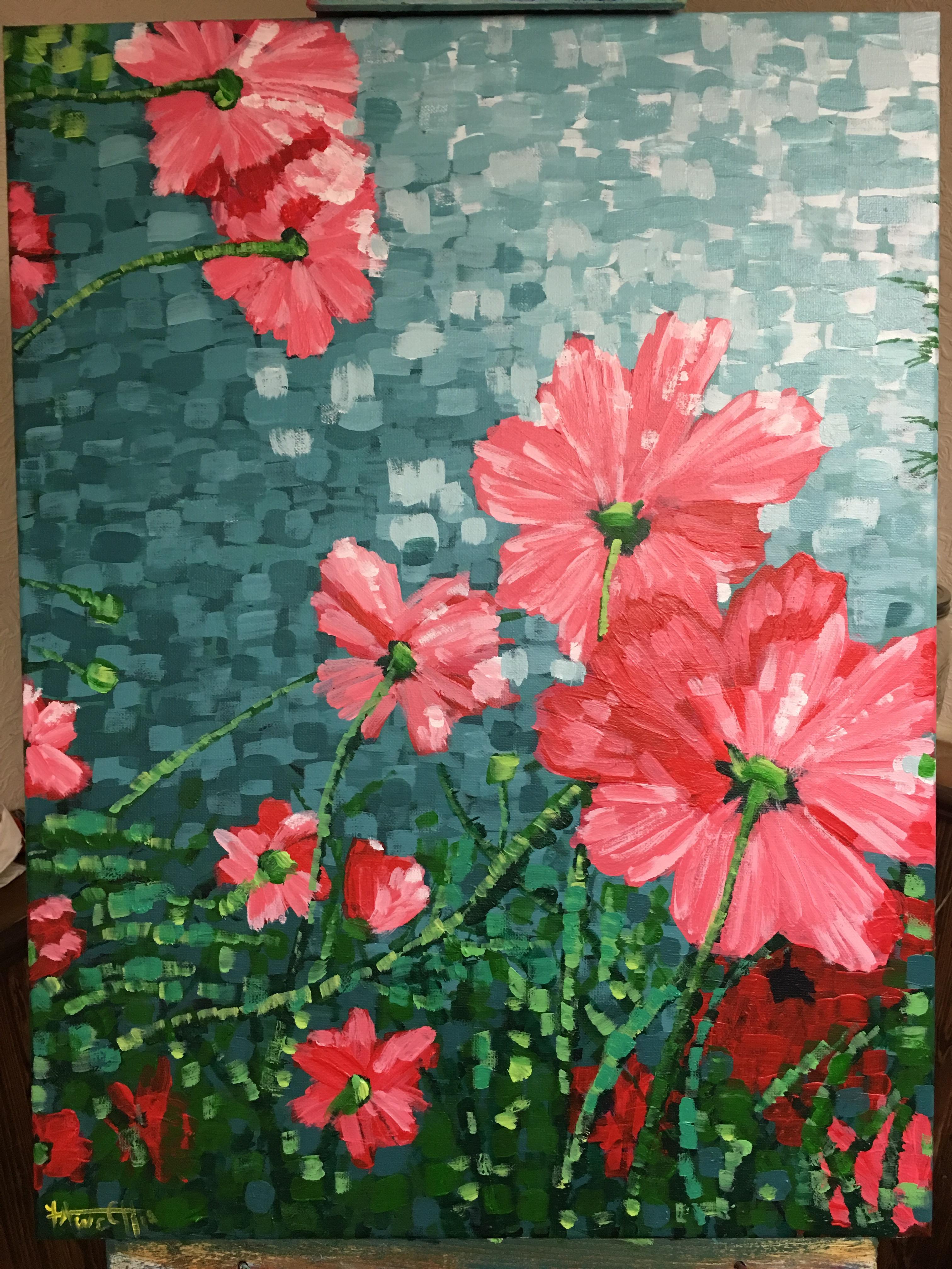 Wild flowers. Acrylic on canvas 18” x 24” r/Art