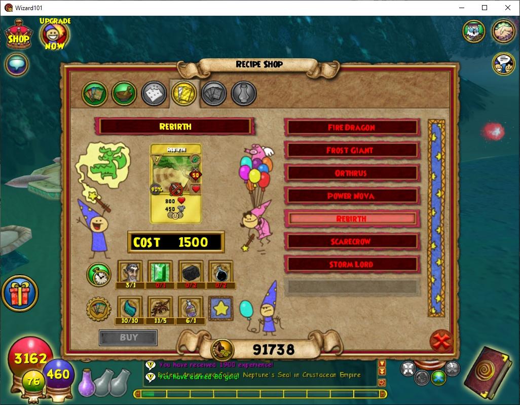 Mildly interesting Treasure card recipe vendor in Crustacean Empire