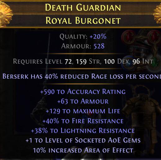 New Berserker Helm.. Check! pathofexile