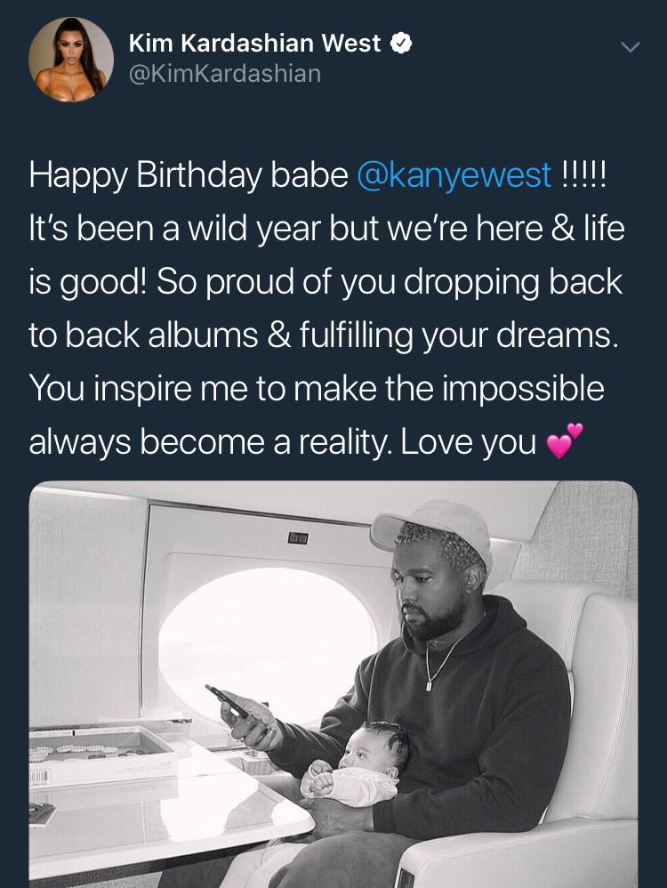 Kim’s happy birthday tweet to Kanye r/Kanye