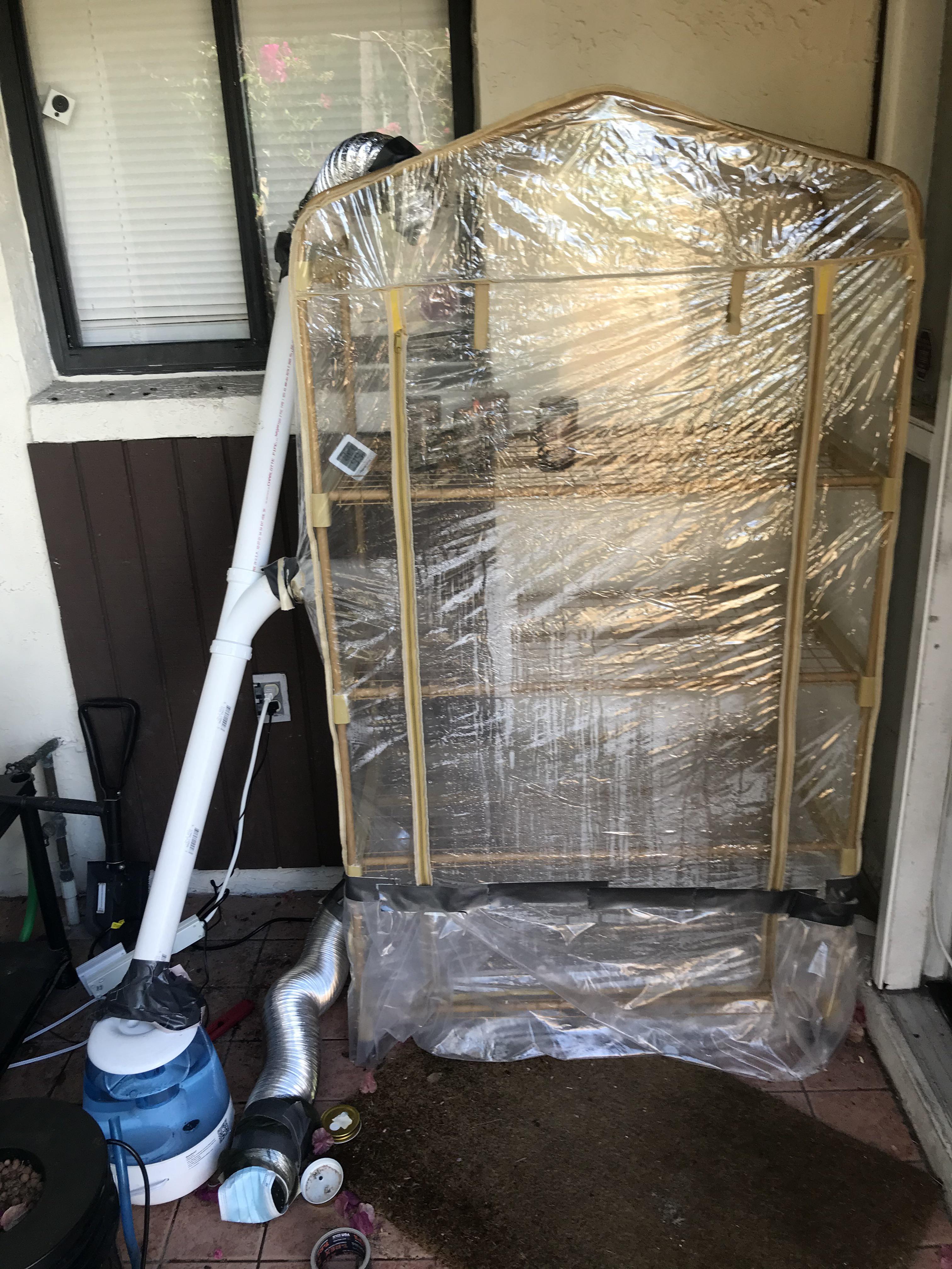 Finished my newest fruiting chamber! I’m so excited! A steady 90