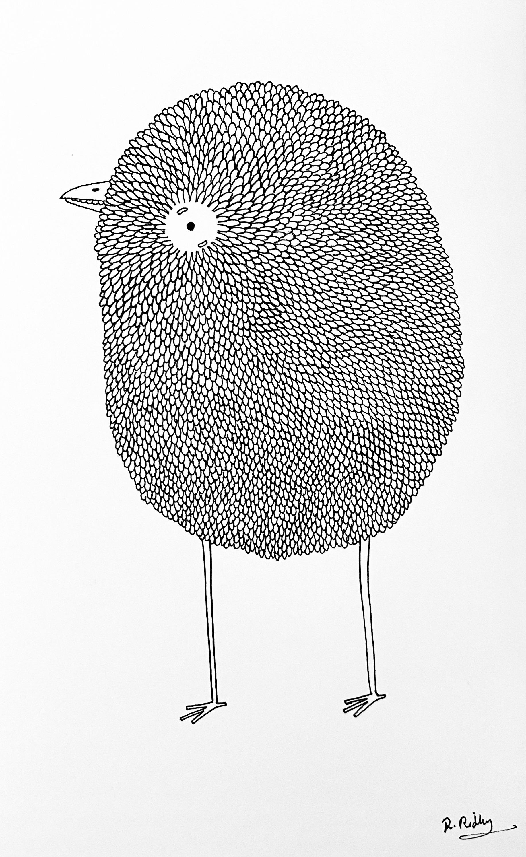 Little bird, me, ink, 2021 r/Art
