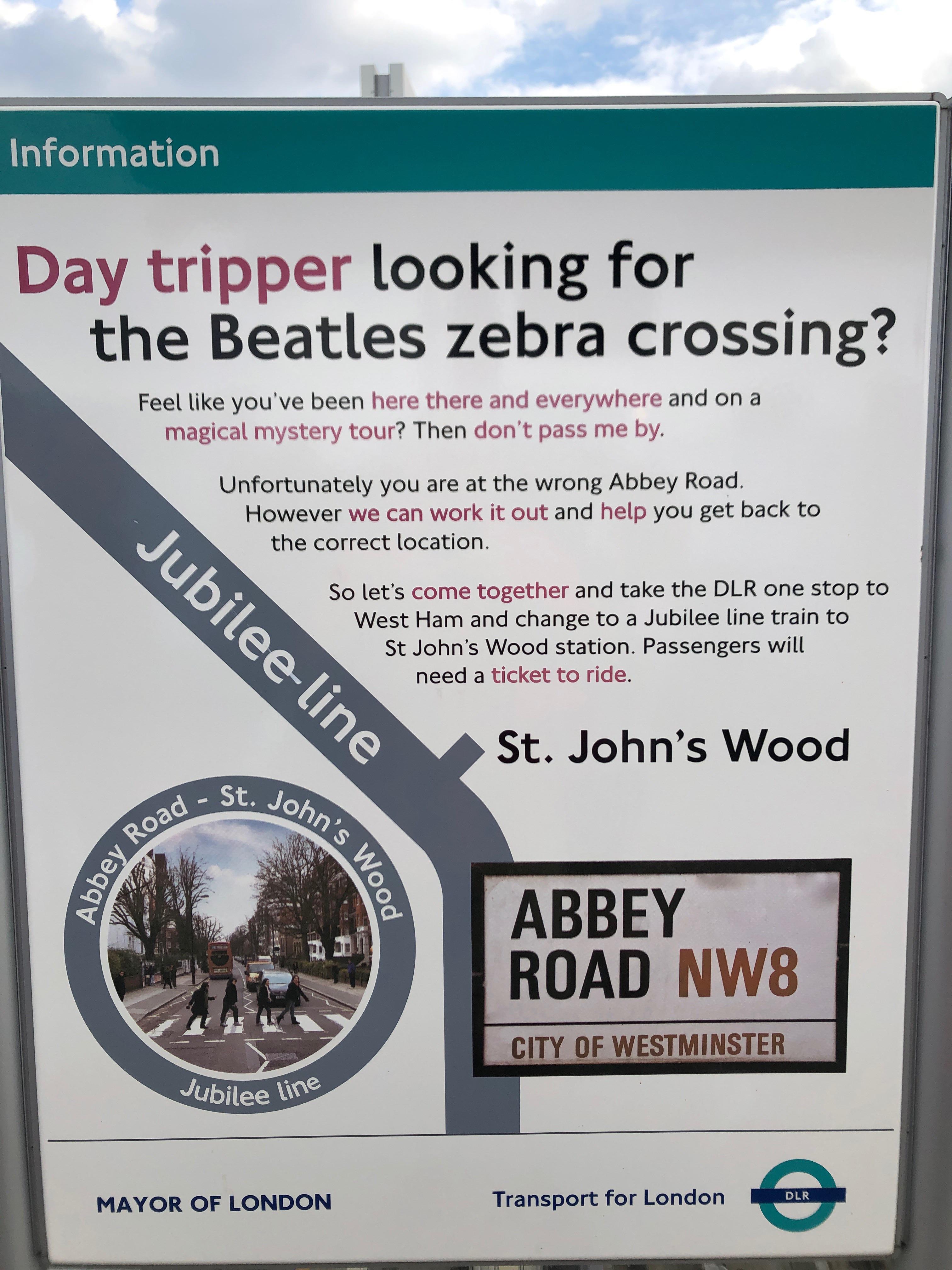 Took two attempts to find Abby road crosswalk. This was attempt 1. r