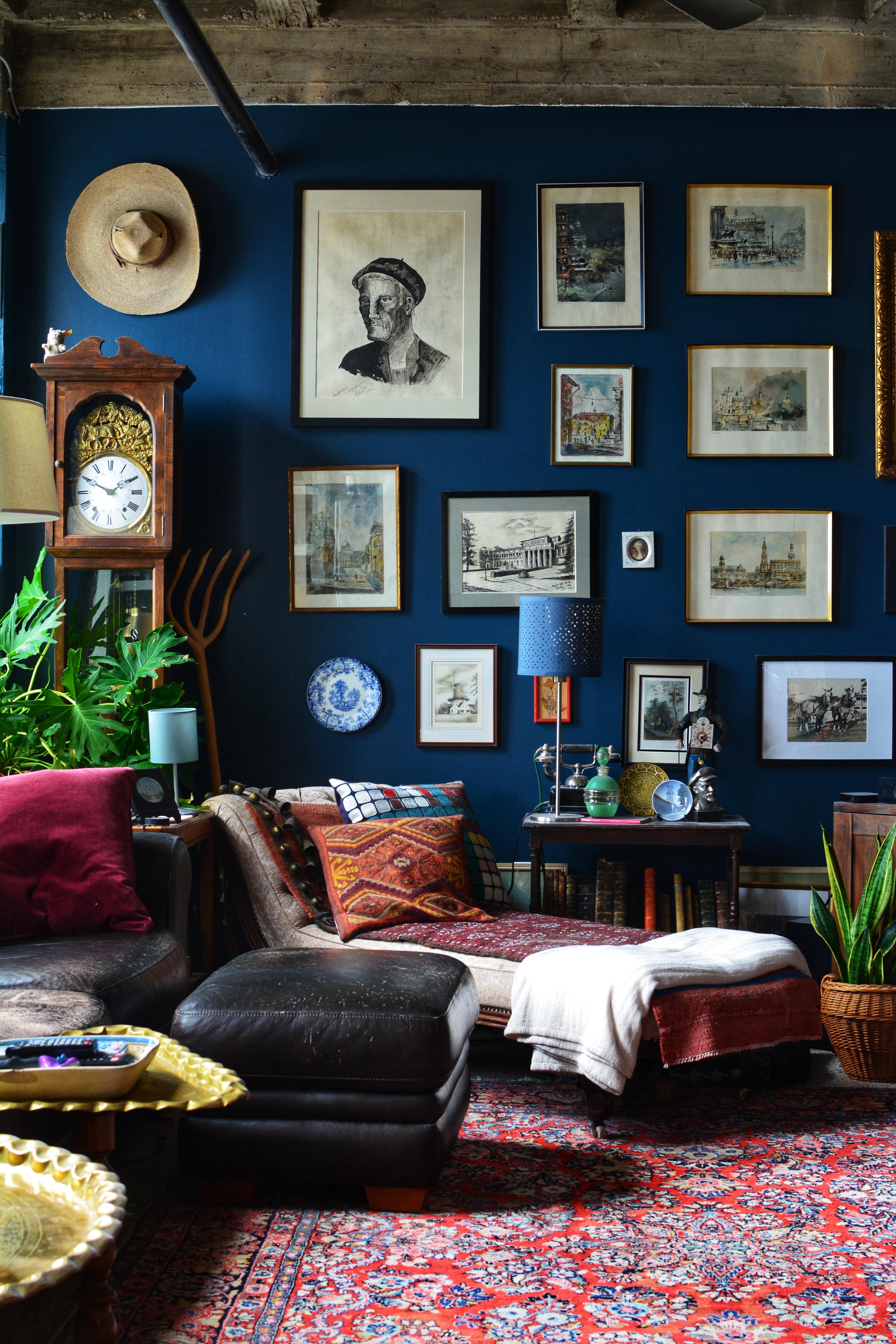 Thrift store, antique mall, and flea market finds on my gallery wall