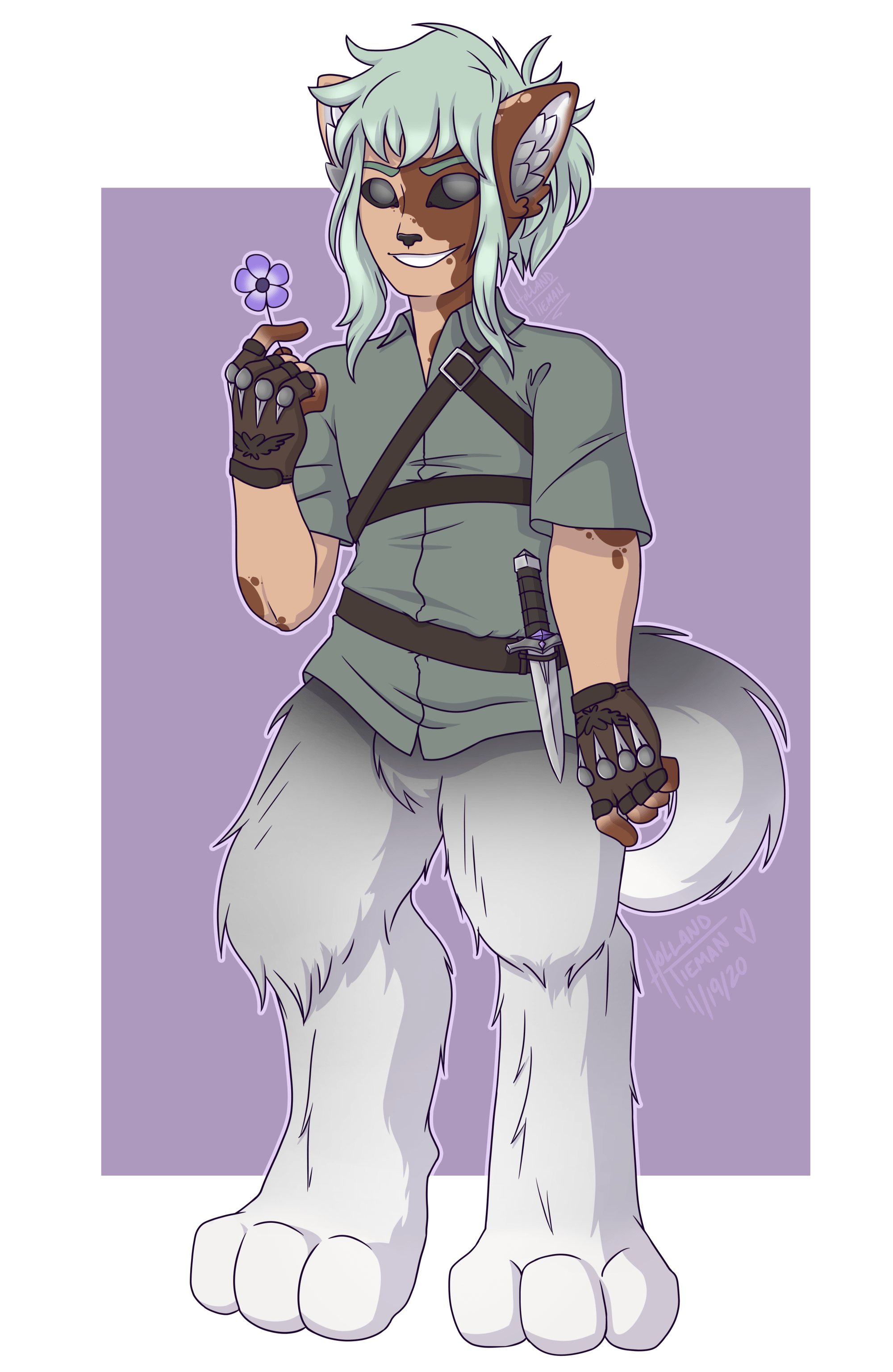 [OC][Art] Thought it'd be cool to show off my Rouge Longtooth Shifter