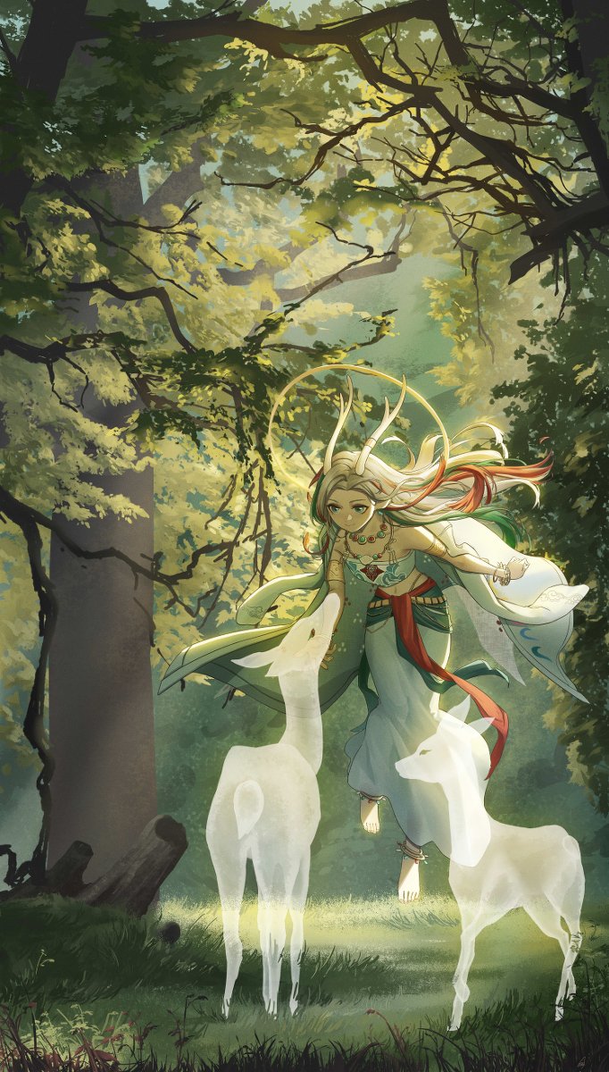 The beautiful nine colored deer (art by Alikcy9) r/arknights