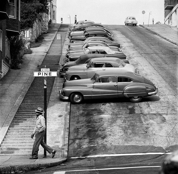 Nob Hill & Pine Street, San Francisco, 1954 r/OldSchoolCool