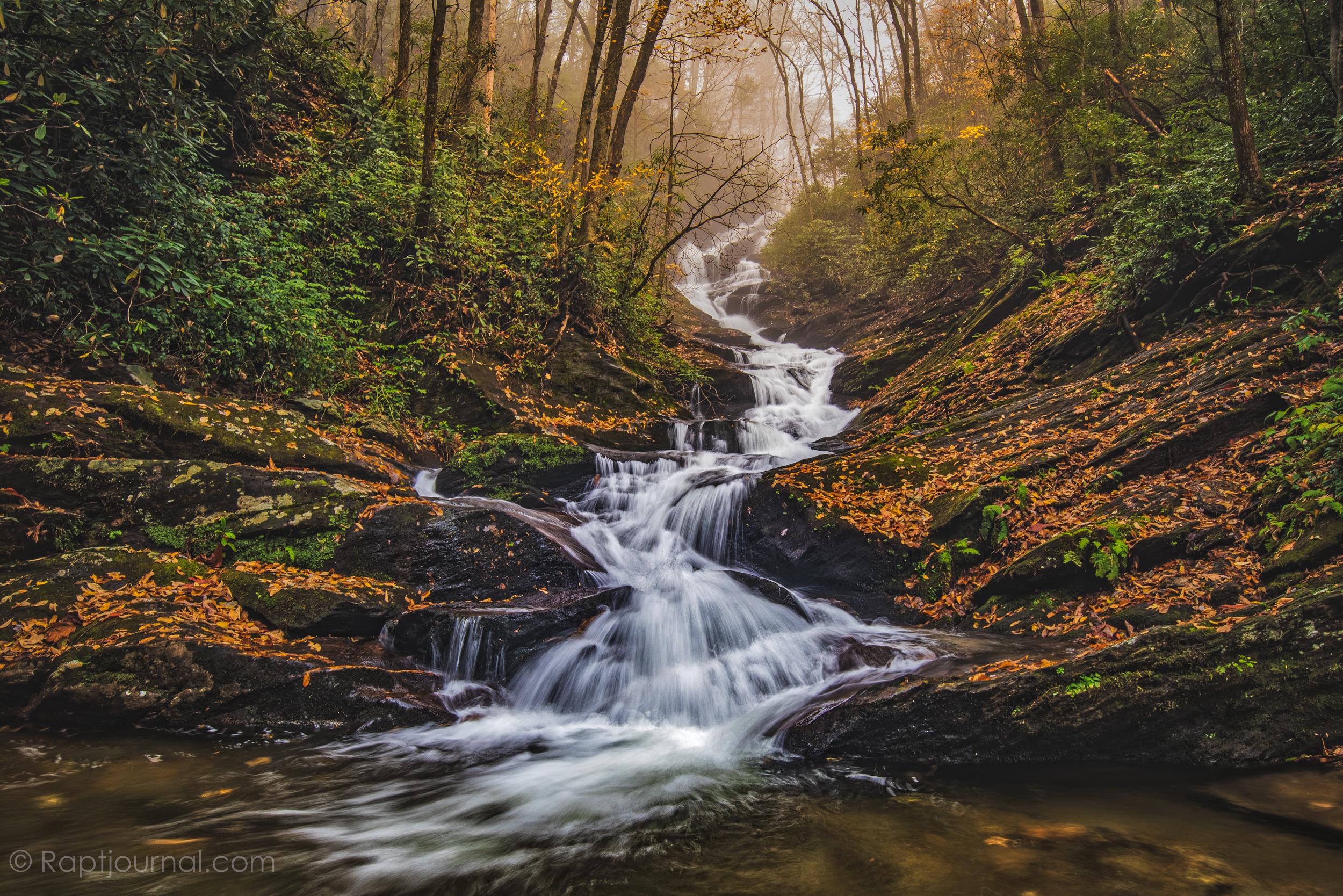 Roaring Fork Falls in the mist. Roaring Fork, NC. (OC) [2500x1668] r