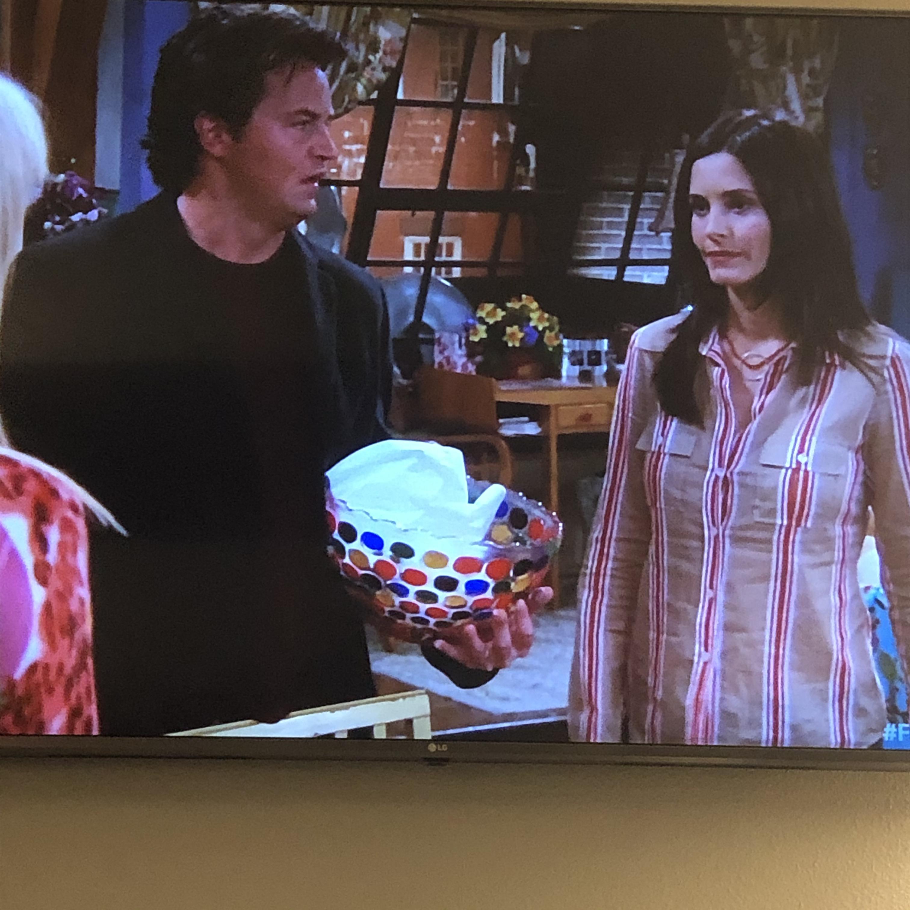 Chandler’s “punch bowl” from this episode Friends, which aired January