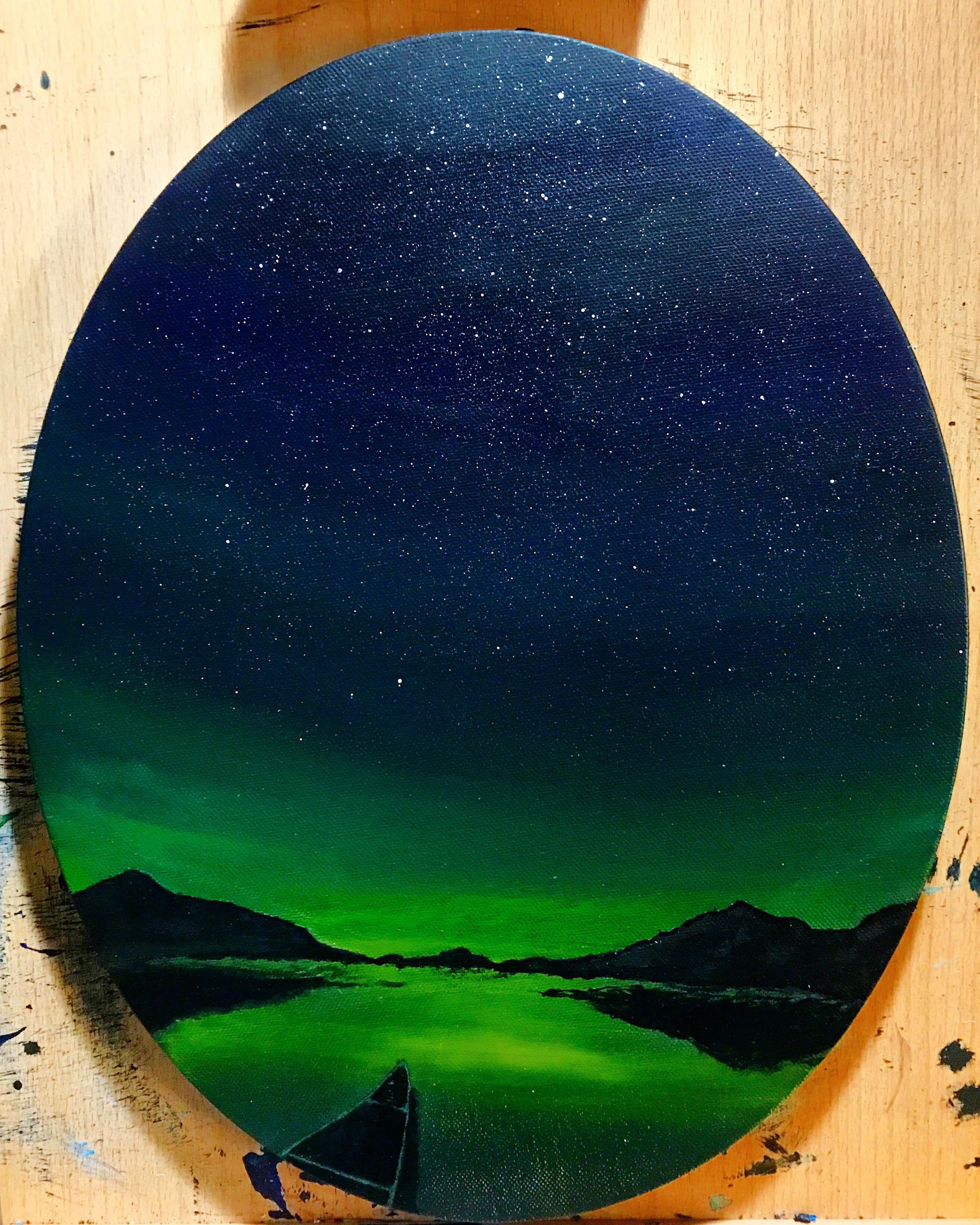 "Green is the Colour." Acrylic. 11x14. Canvas. r/Art