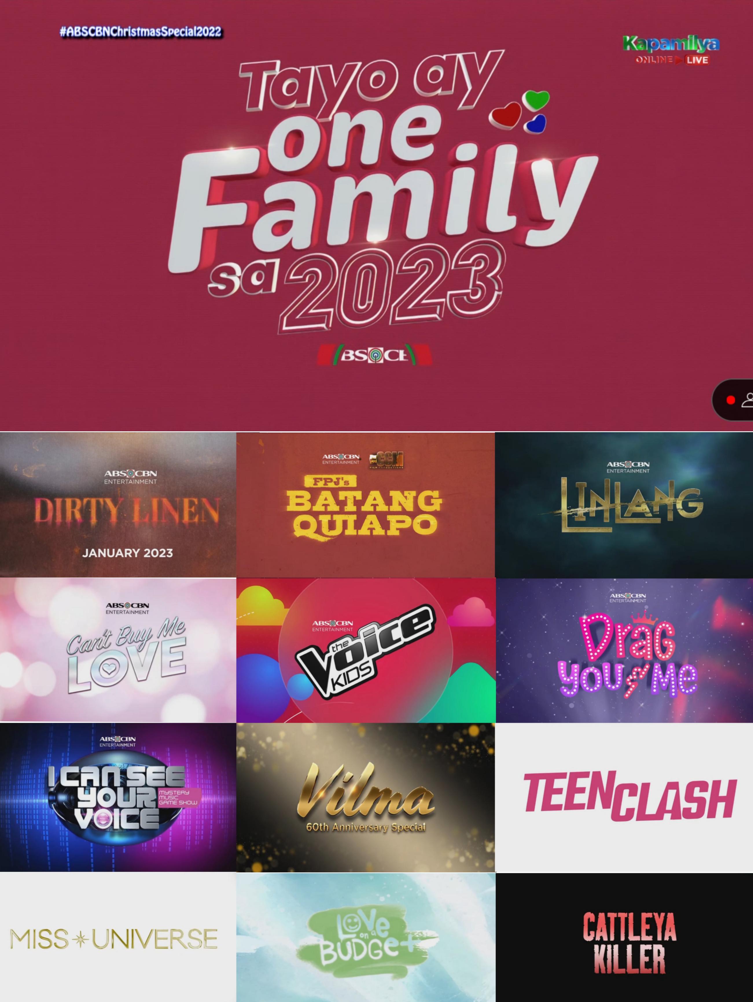New shows on ABSCBN Entertainment this 2023. r/Philippines