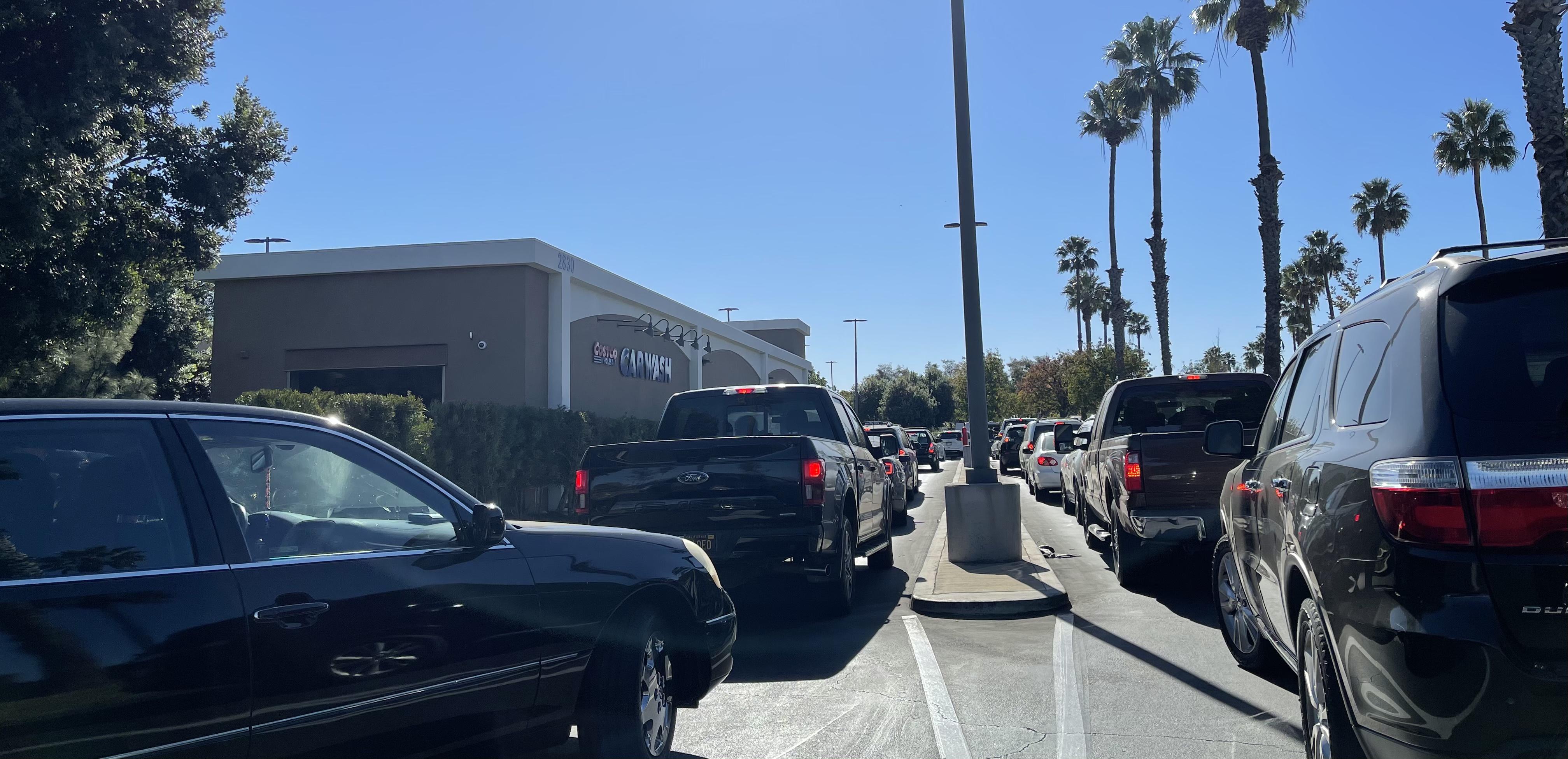 In line for the car wash (Oxnard, CA) r/Costco