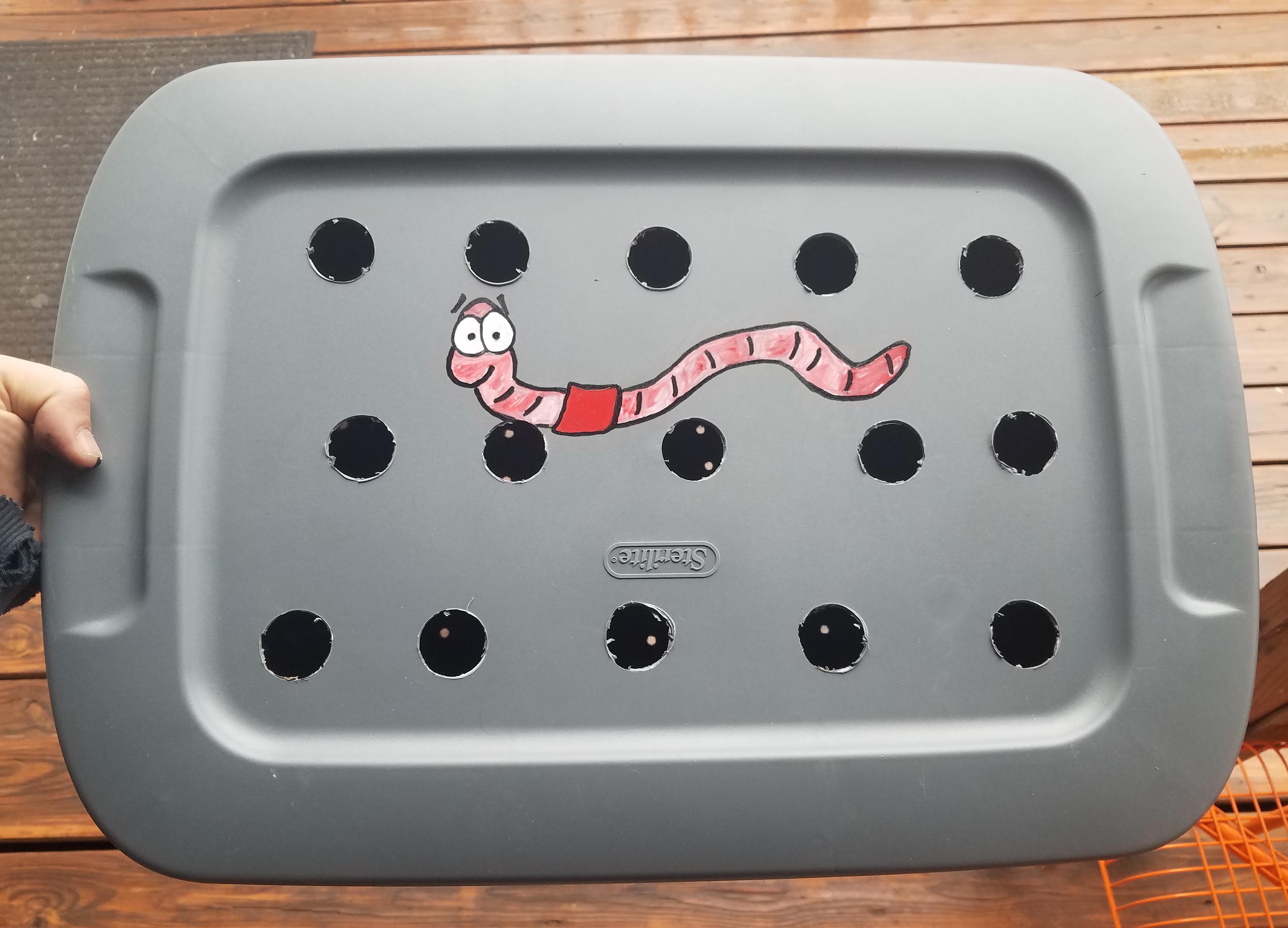 Working on a worm compost bin for when my red wigglers come in the mail