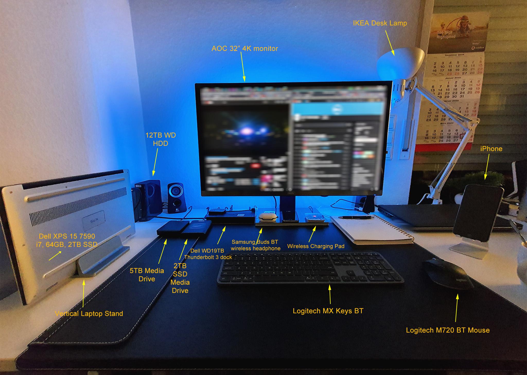 Dell XPS 15 7590 desktop setup for working at home! r/Dell