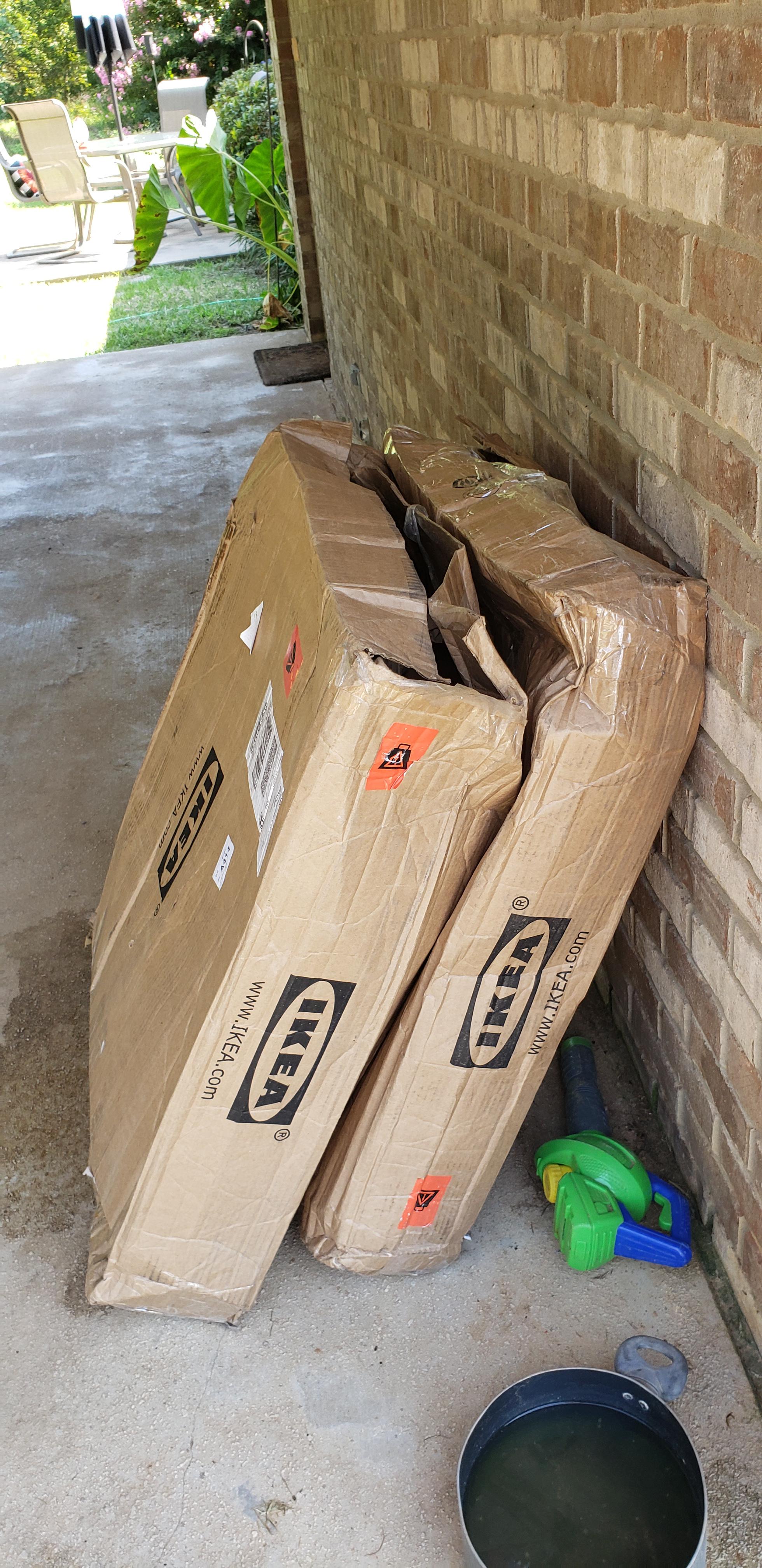 How my boxes got delivered today. r/mildlyinfuriating