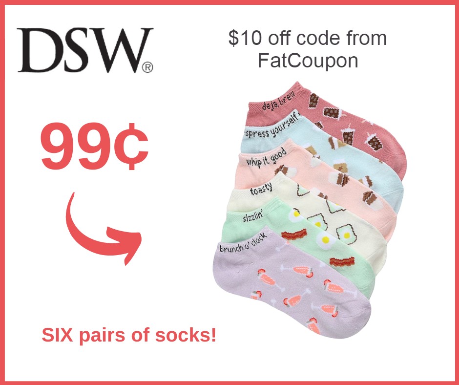 0.99 socks at DSW after a 10 off coupon we found. (Link in comments