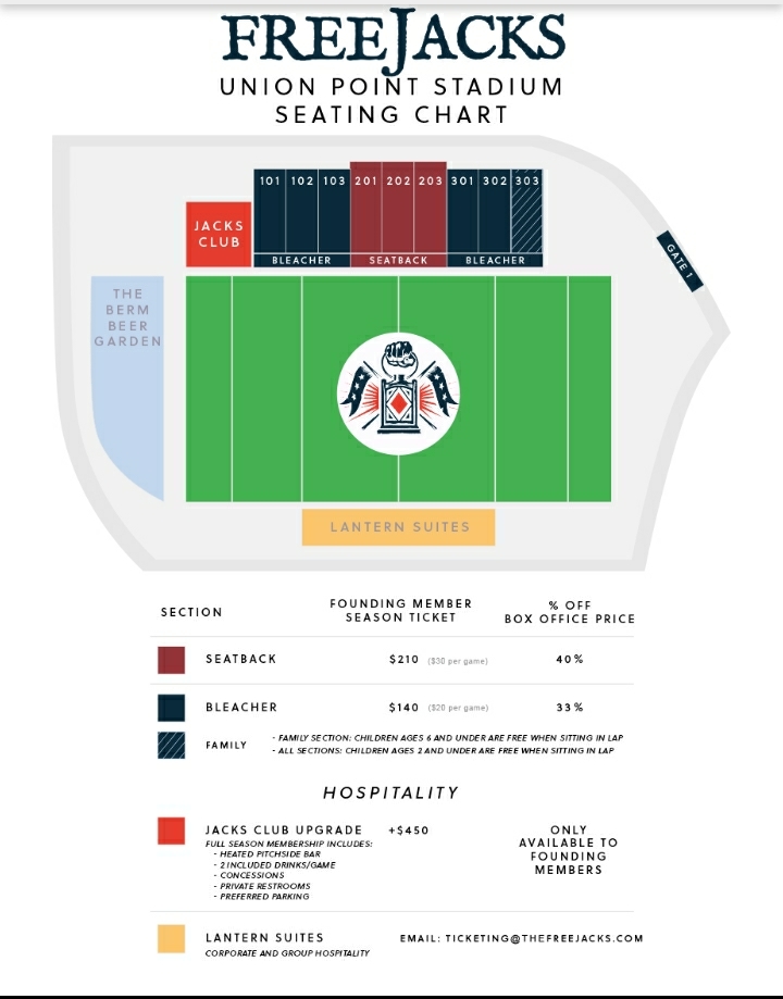 FreeJacks Union Point Stadium Seating Chart MLRugby