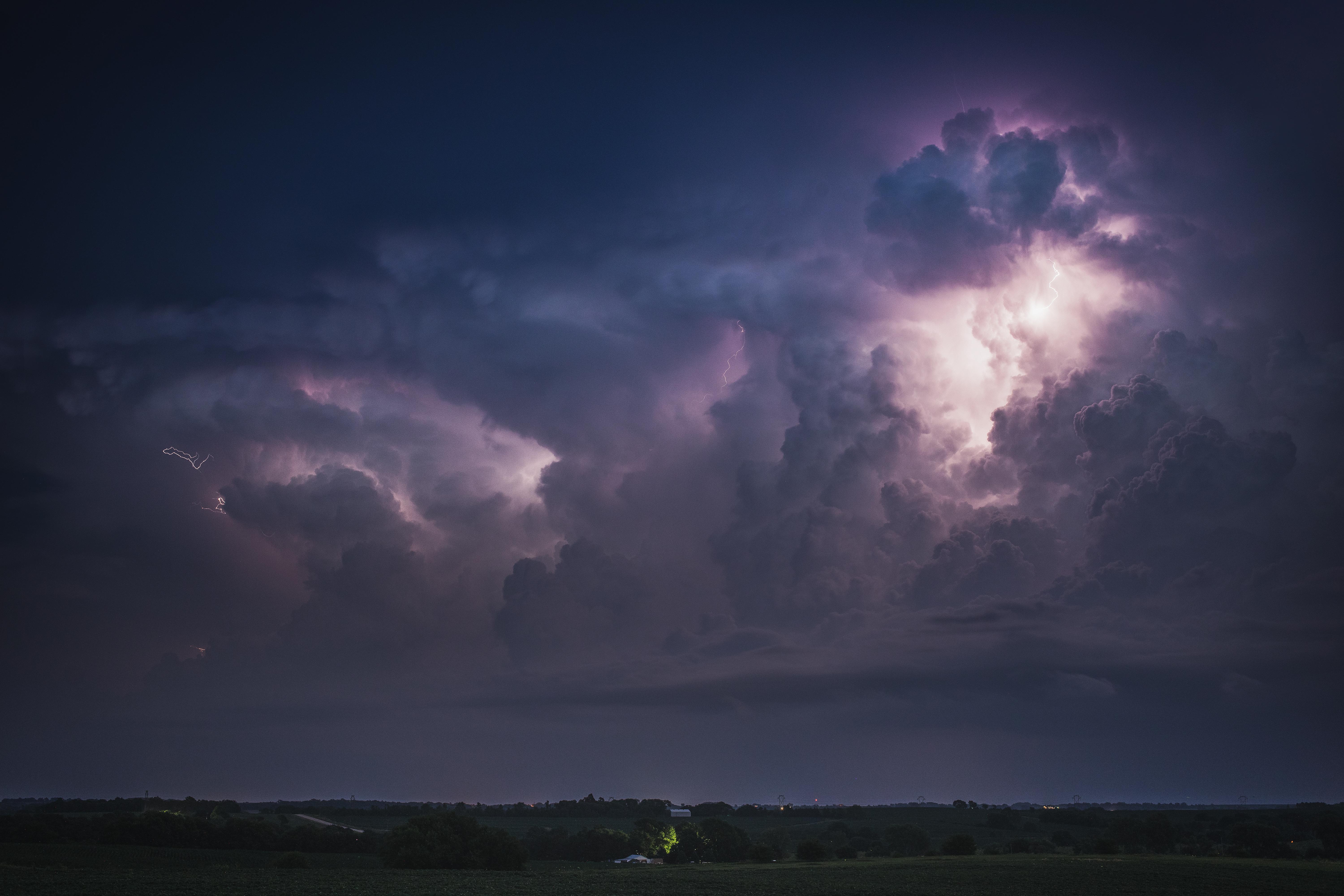 Storms over Syracuse and Dunbar as viewed from just east of Lincoln r