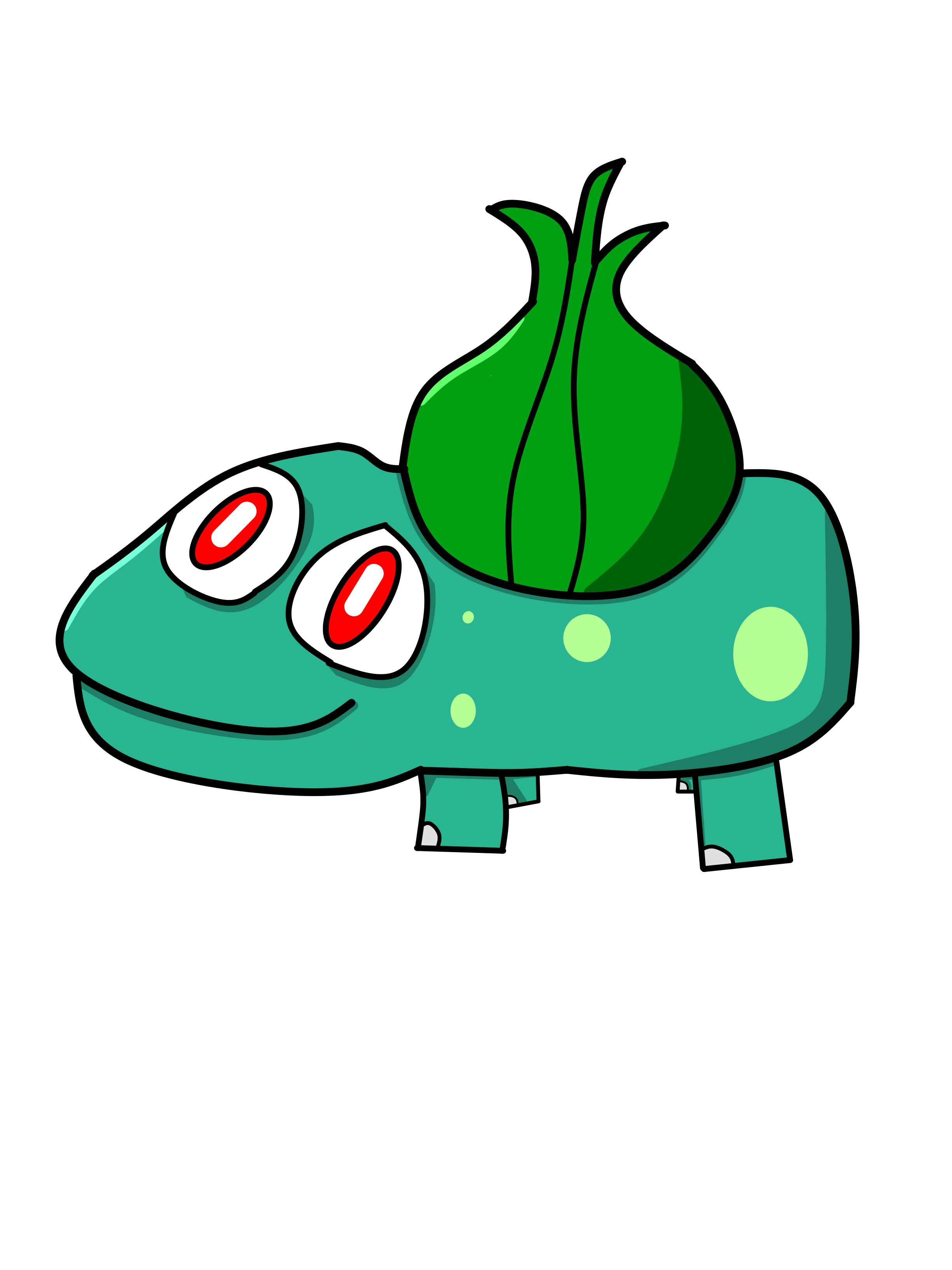 I'm not an artist. This is my drawing of a Bulbasaur with no reference (Besides the colours