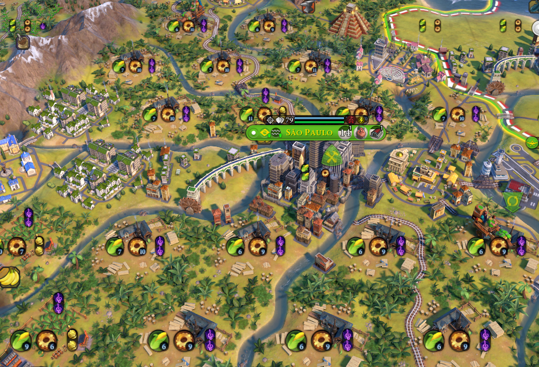 Followup screenshot of my insane forest fire buffed Chichen Itza city