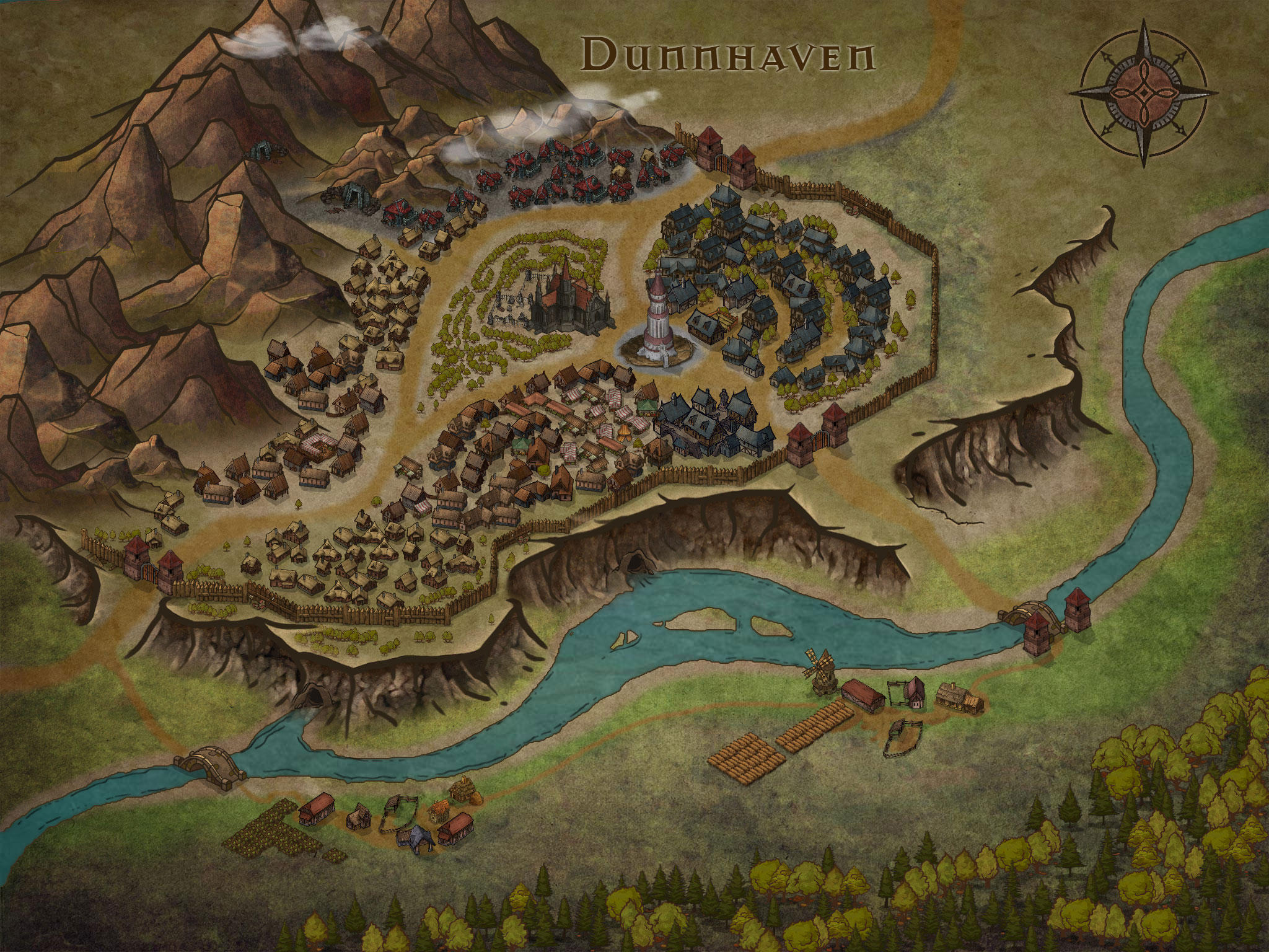 D&D Mountain City Map Long Dark Ravine Map