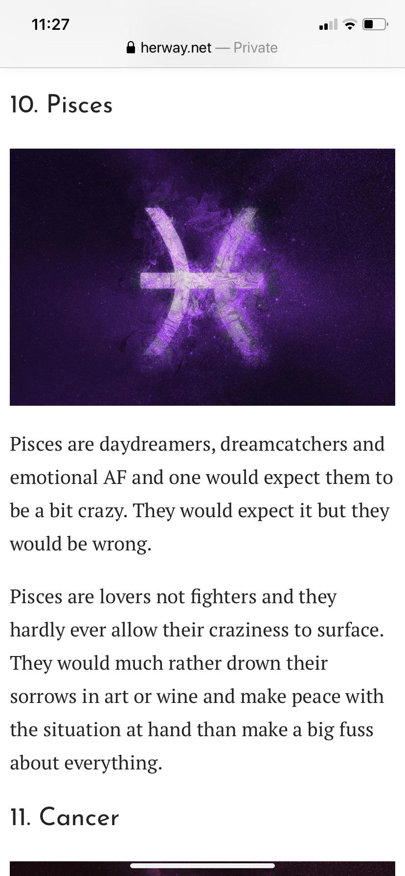 Lol. On a ranking of which zodiac signs are craziest. From one being