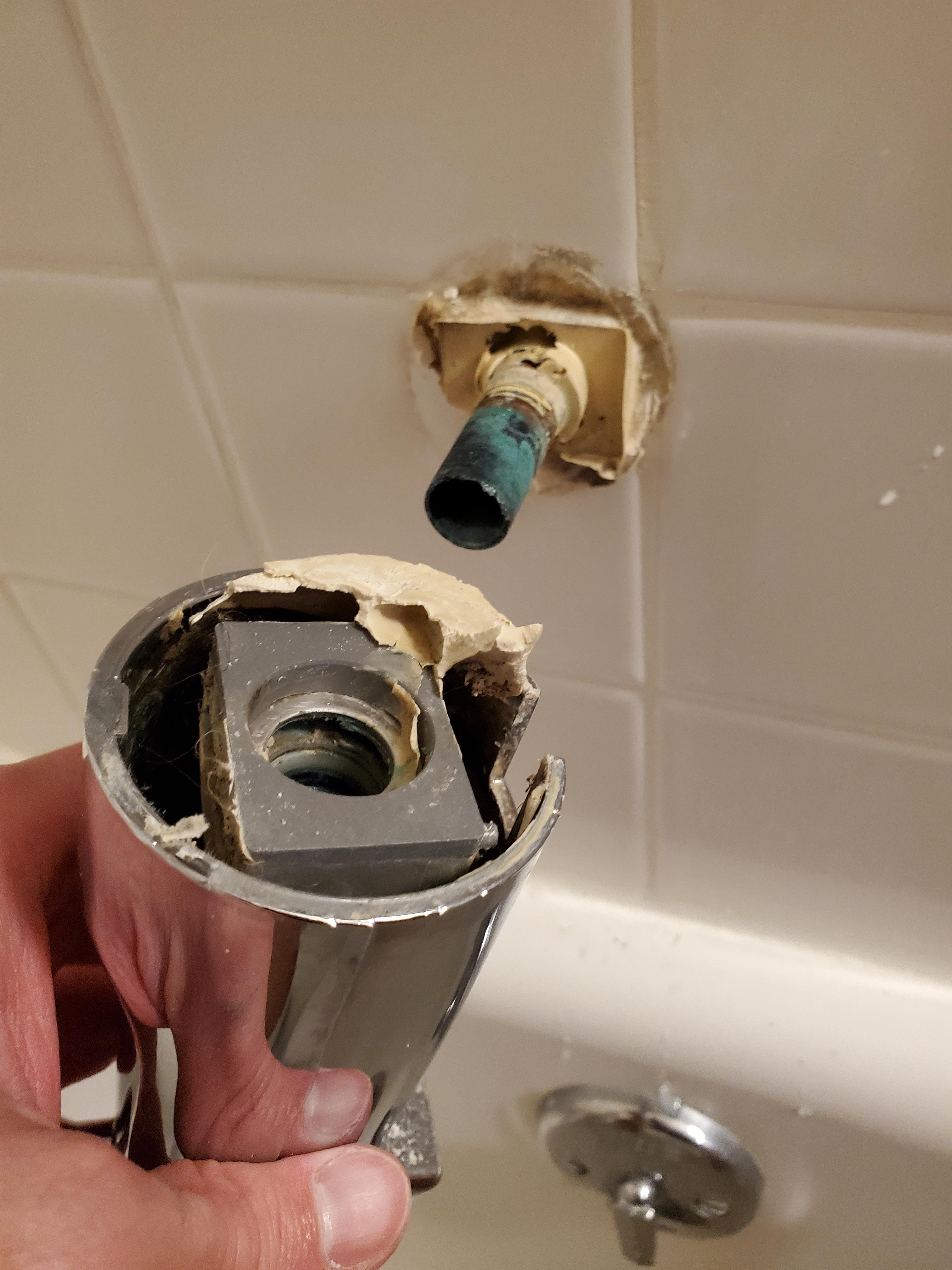 Replacing tub spout, is this just a lot of putty or something else? r