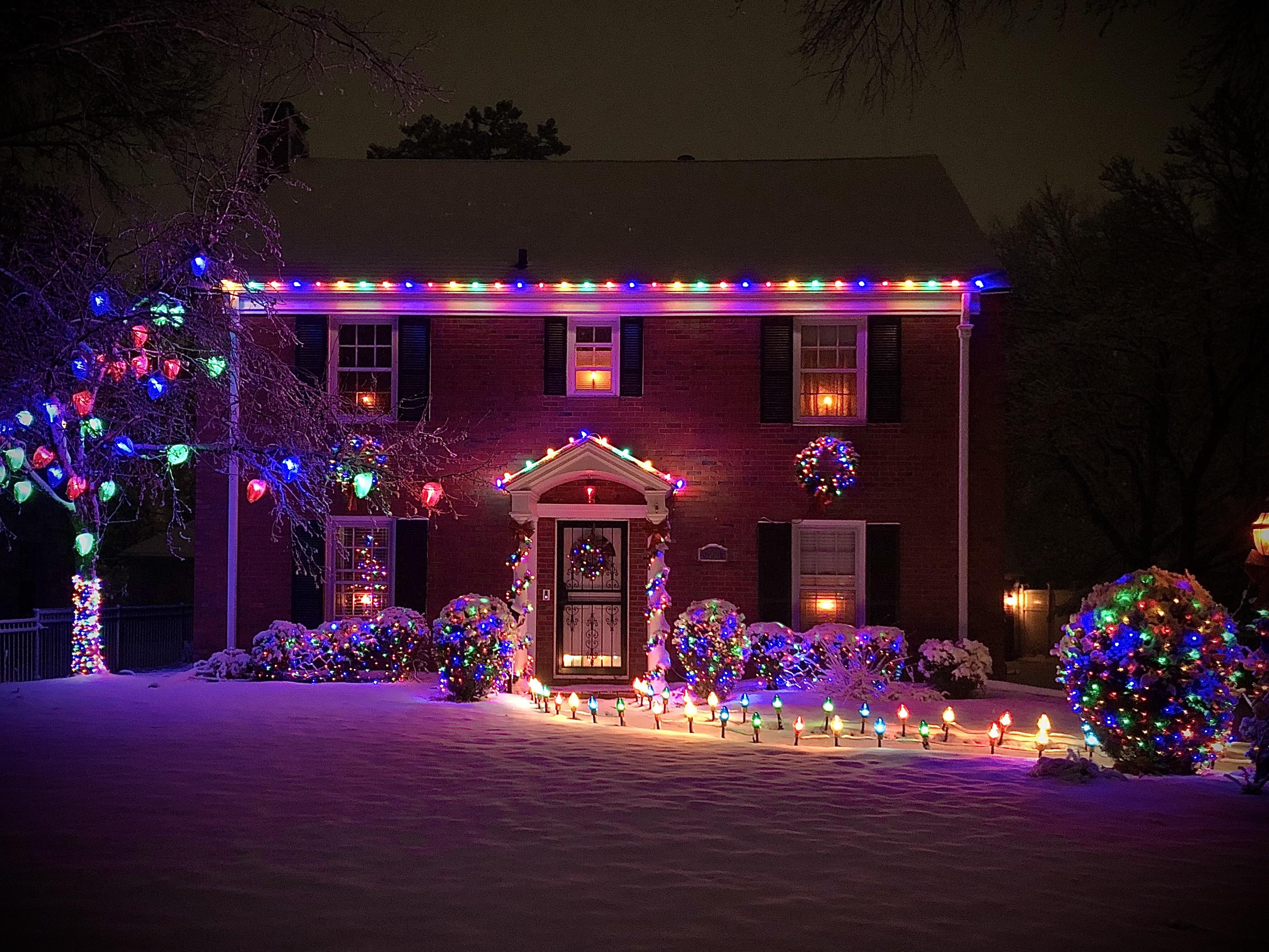 Christmas lights always look better with snow! christmas