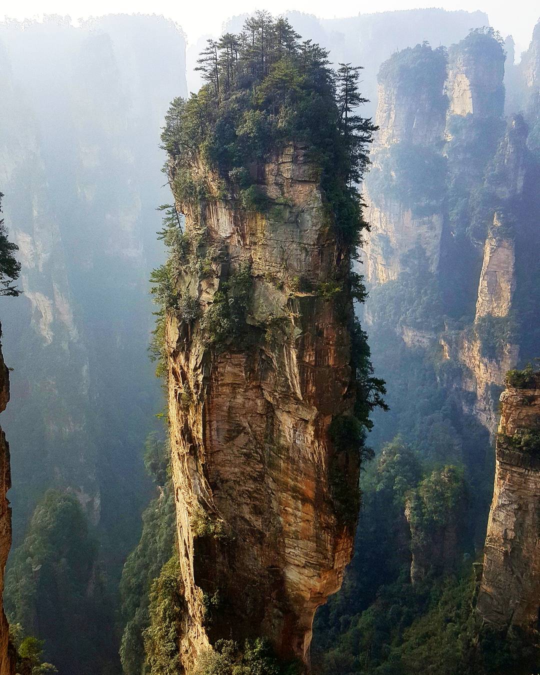Avatar Mountains Zhangjiajie, China Also known as inspiration for Pandora P.S The echo here