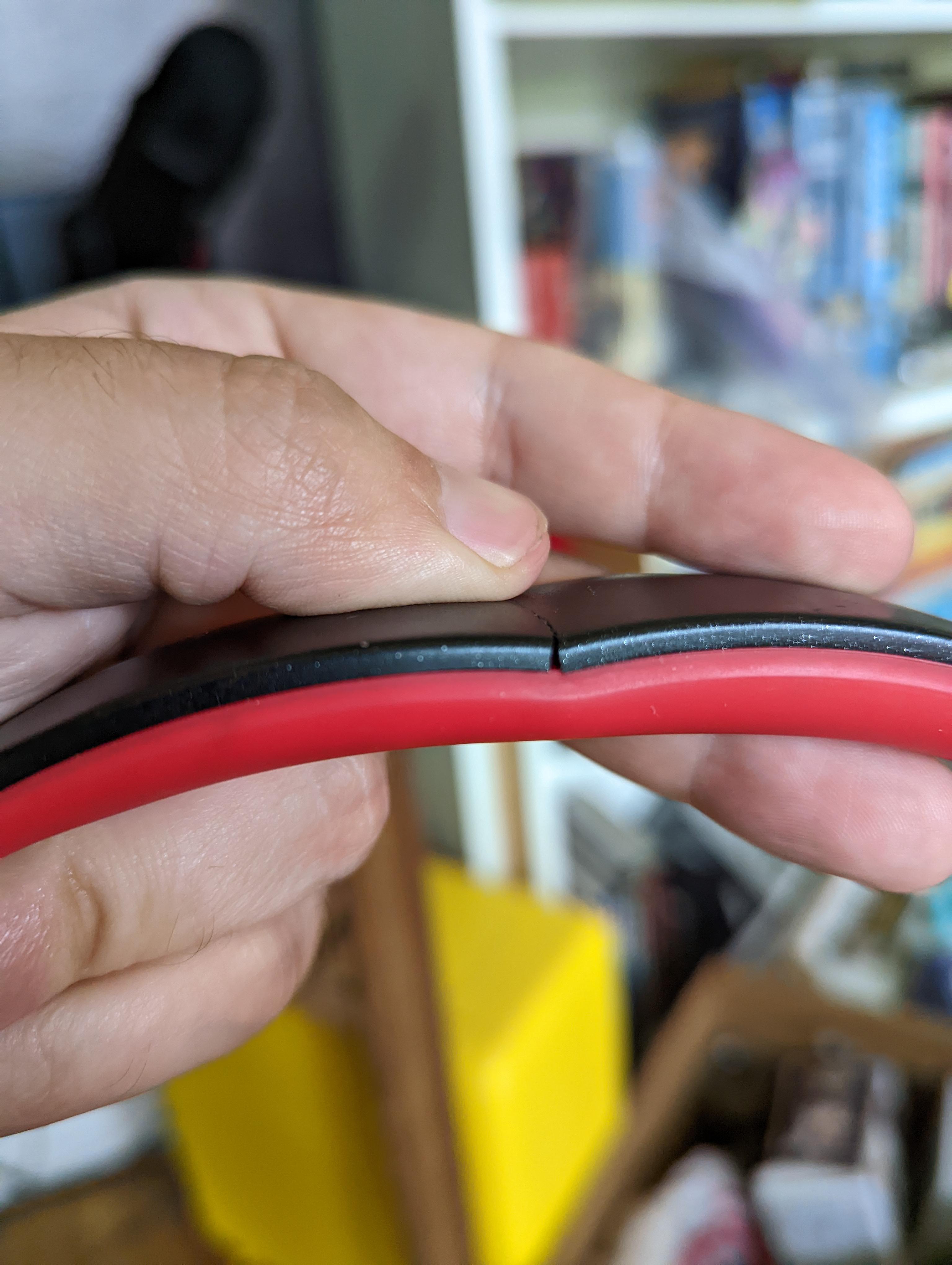 I keep breaking my cheapo over ear headphones on the top of the headband like this. seems to