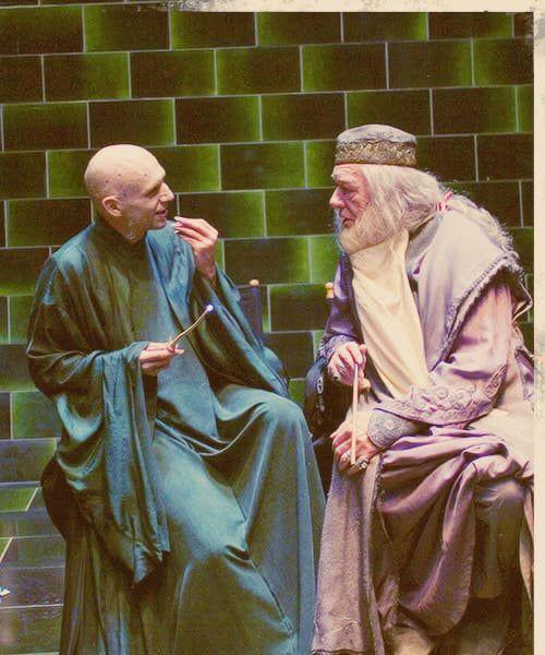 Behind the scenes of Harry Potter Voldemort and dumbledore r