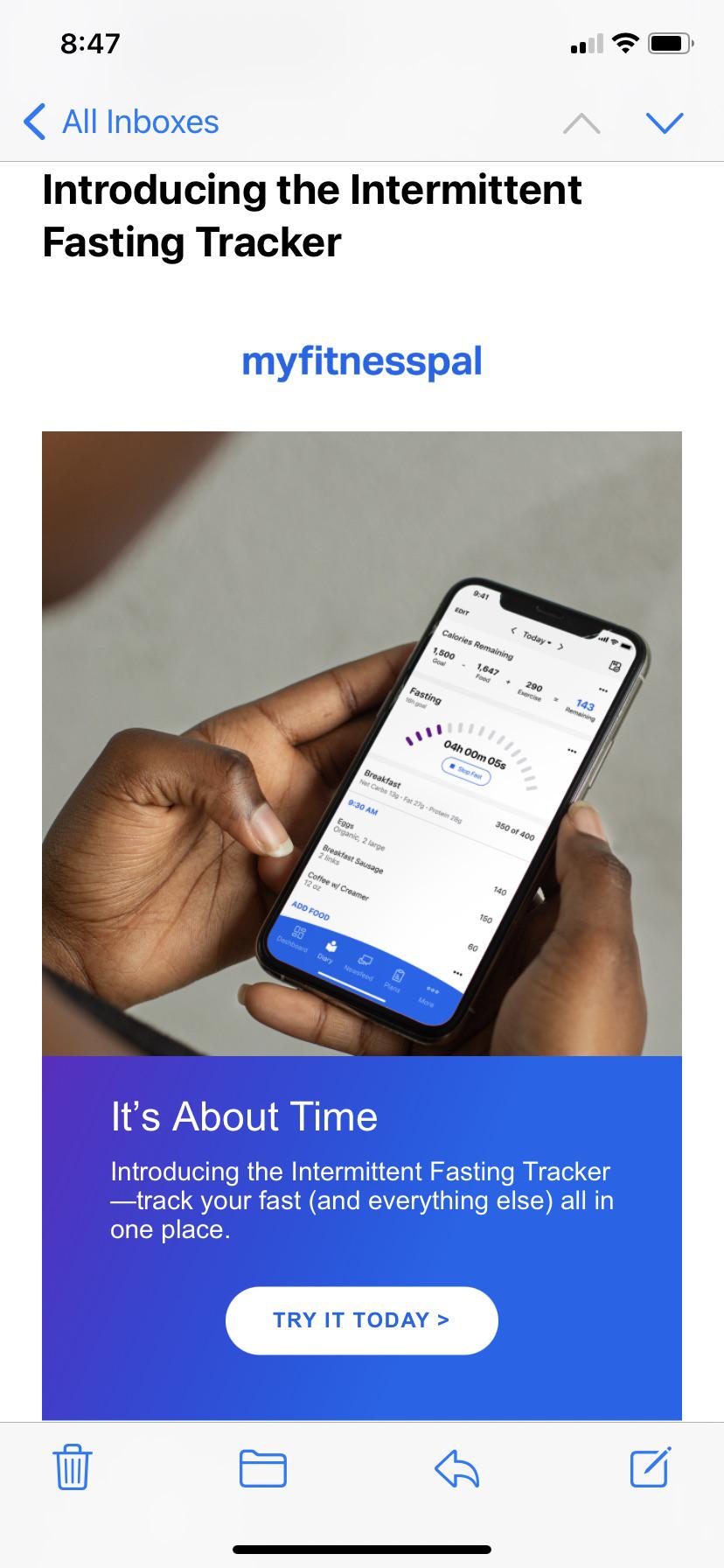 Got a MyFitnessPal email saying they’re introducing an IF function r