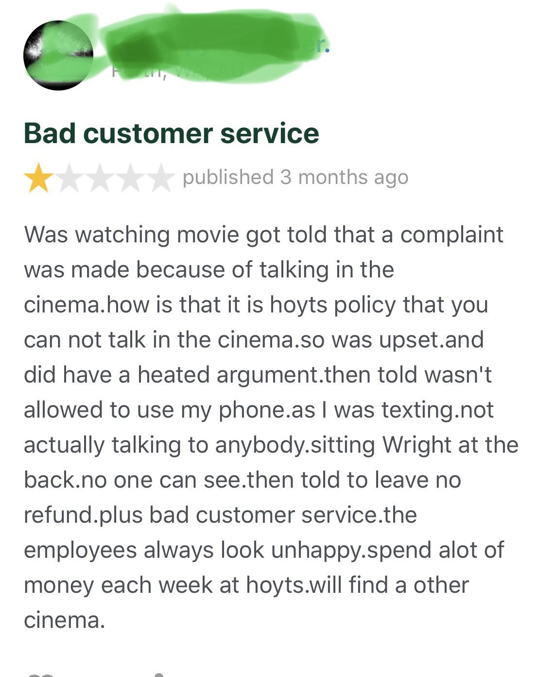 Bad customer service r/EntitledBitch