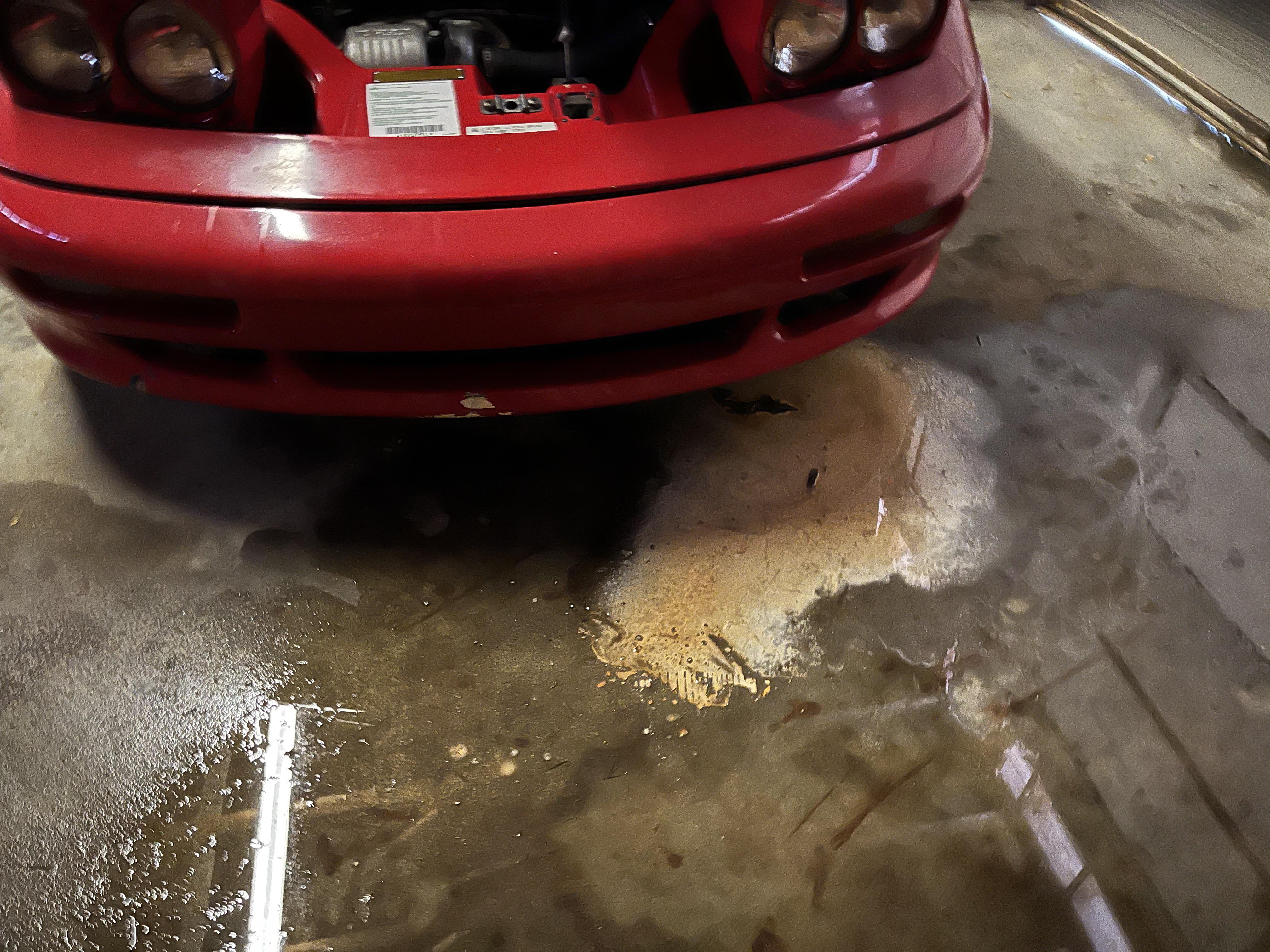 Came back from vacation and noticed this yellow colored liquid leaking