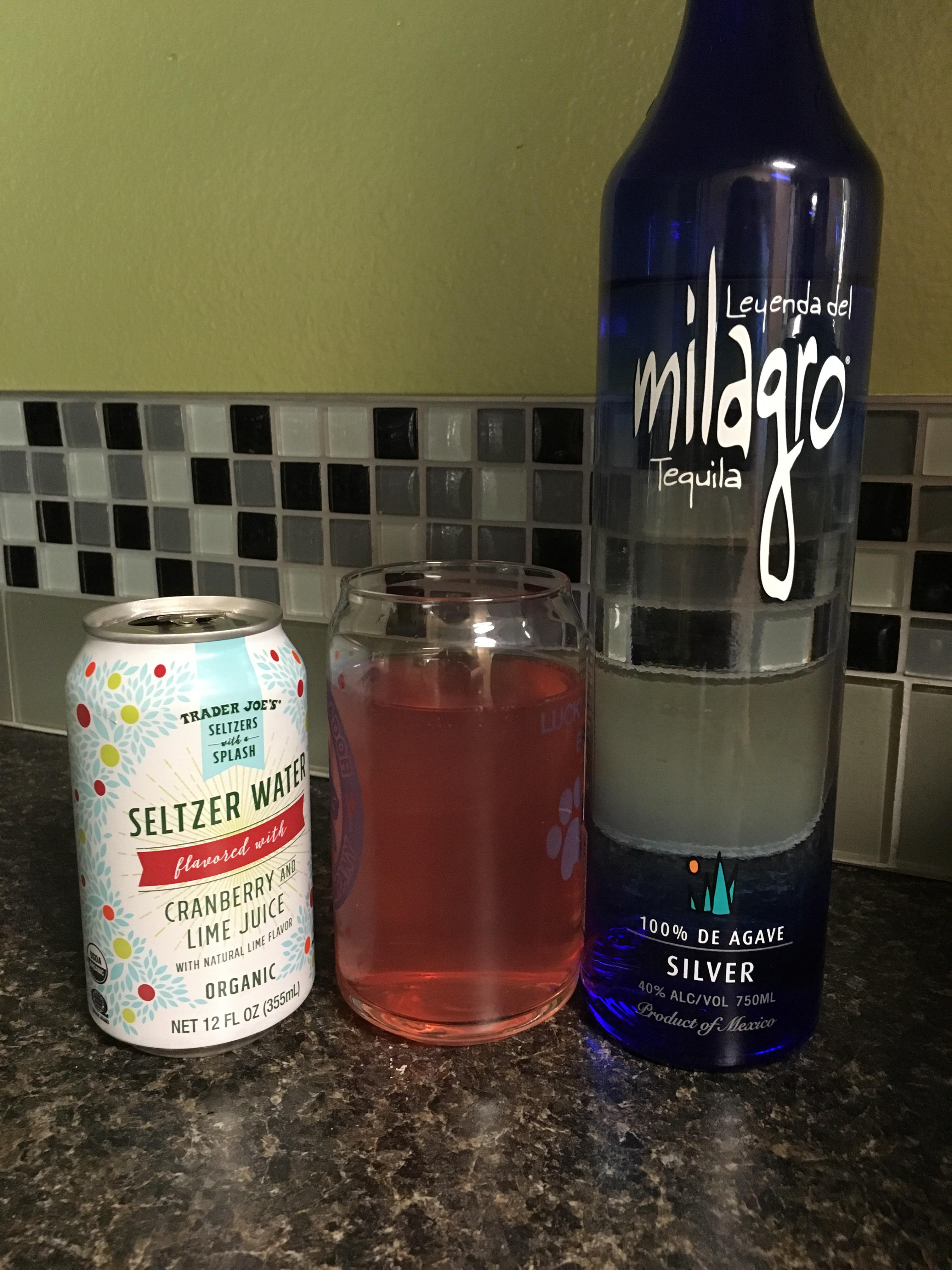 Tequila and cranberry lime seltzer water. It’s tasty! r/ketodrunk