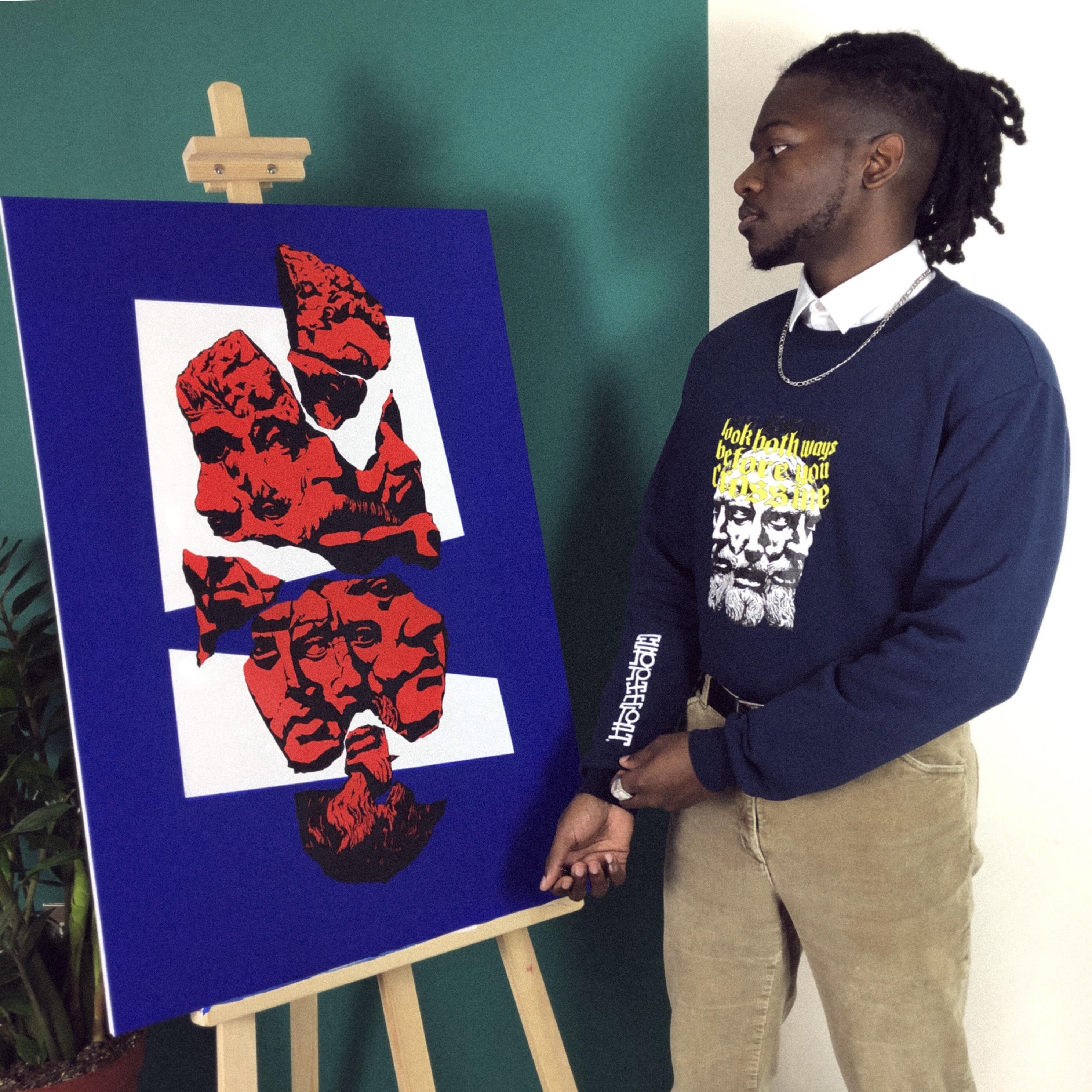 [Art] Giving a classy streetwear flex next to my painting r/streetwear