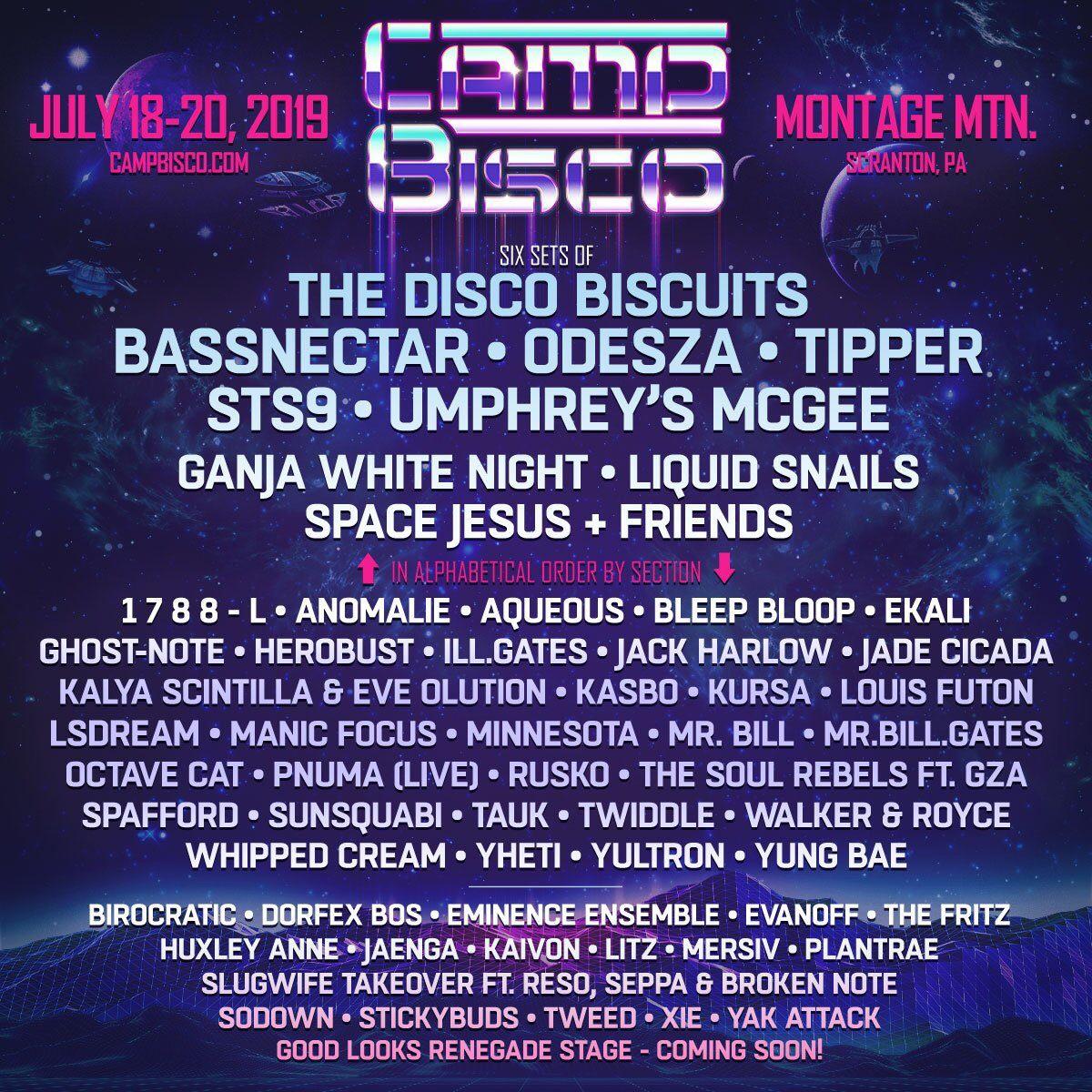 Camp Bisco 2019 Lineup EDM