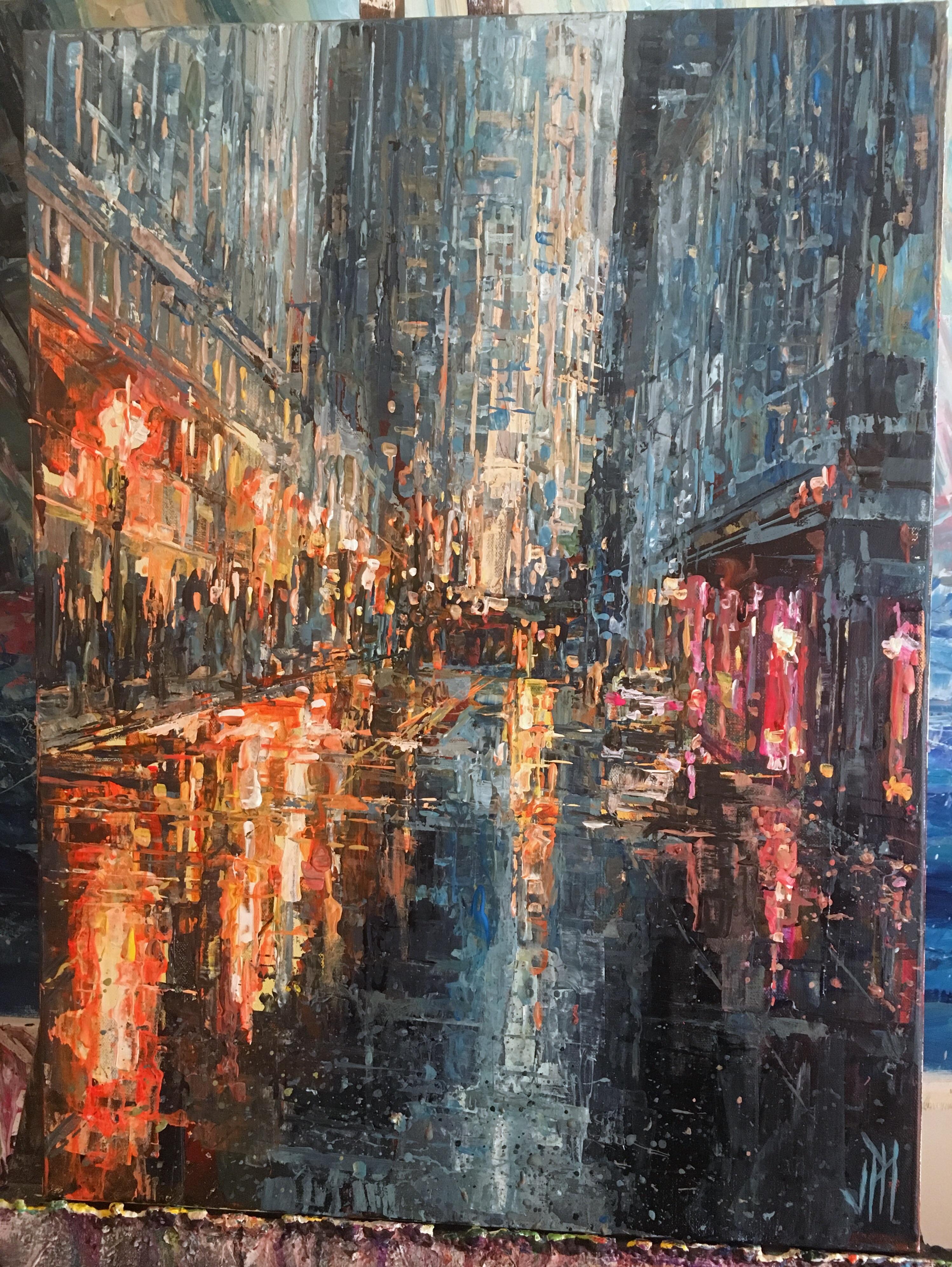 Acrylic painting I did of Chicago Loop pics