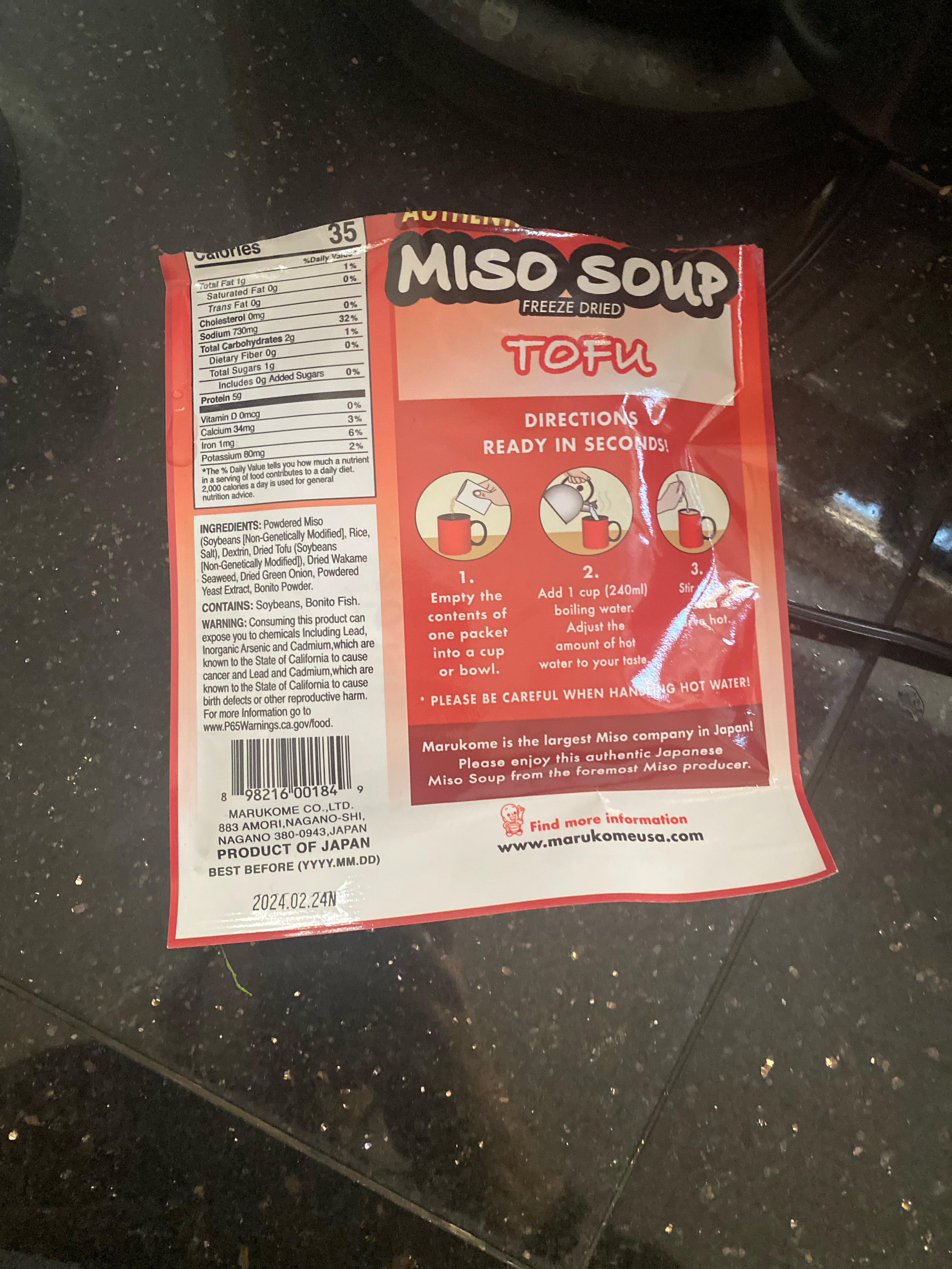 P65 warning on Miso Soup r/BadFoodBlog