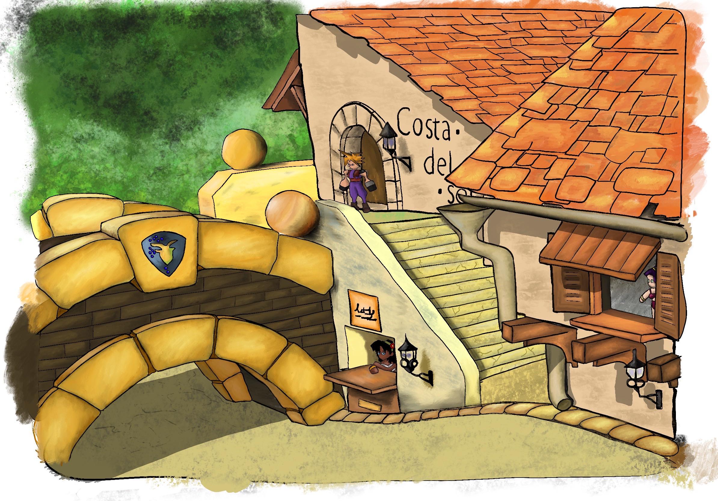 Been working on some screenshot artwork during my FFVII playthrough