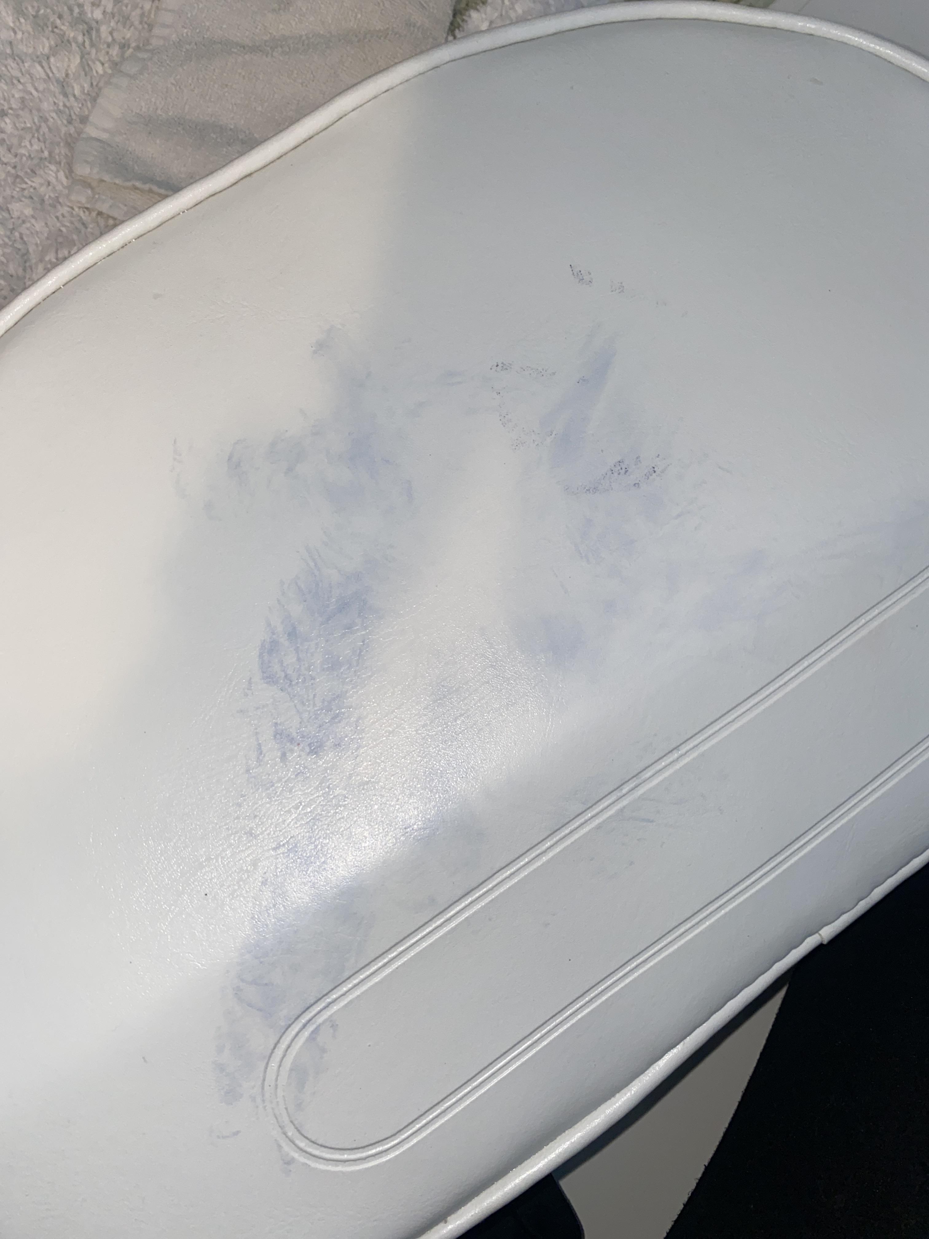 How to get this hair dye stain off of white leather? r/howto