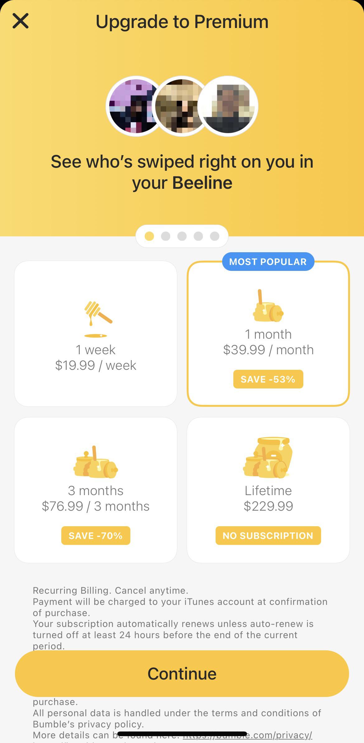 Premium Price Increase r/Bumble