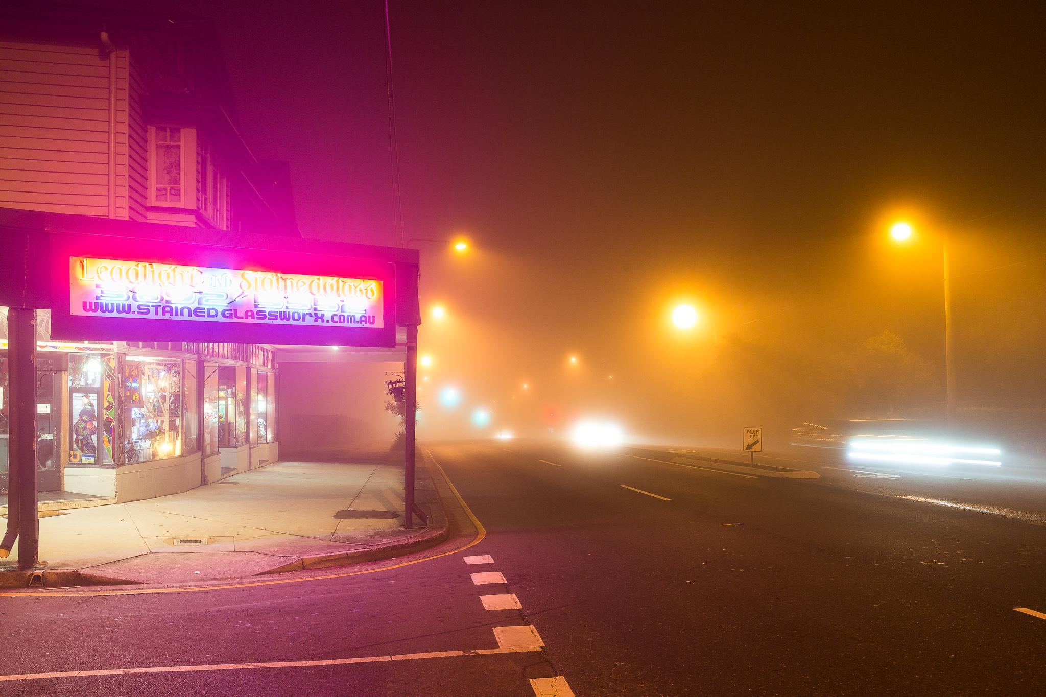 Ipswich Road lighting shop in this morning's fog. r/brisbane