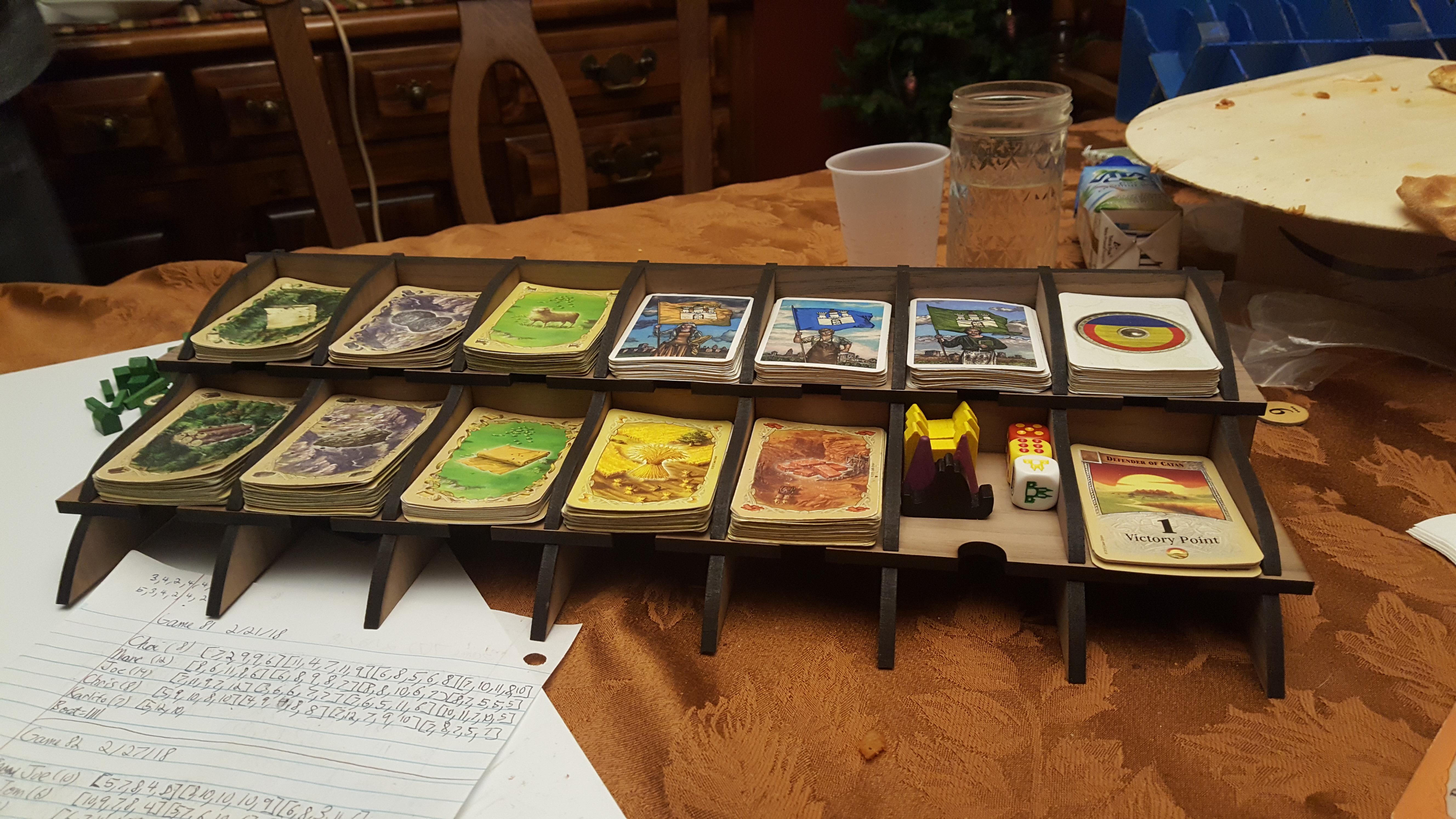 Designed a Catan Card Holder and had it laser cut. Came out really well
