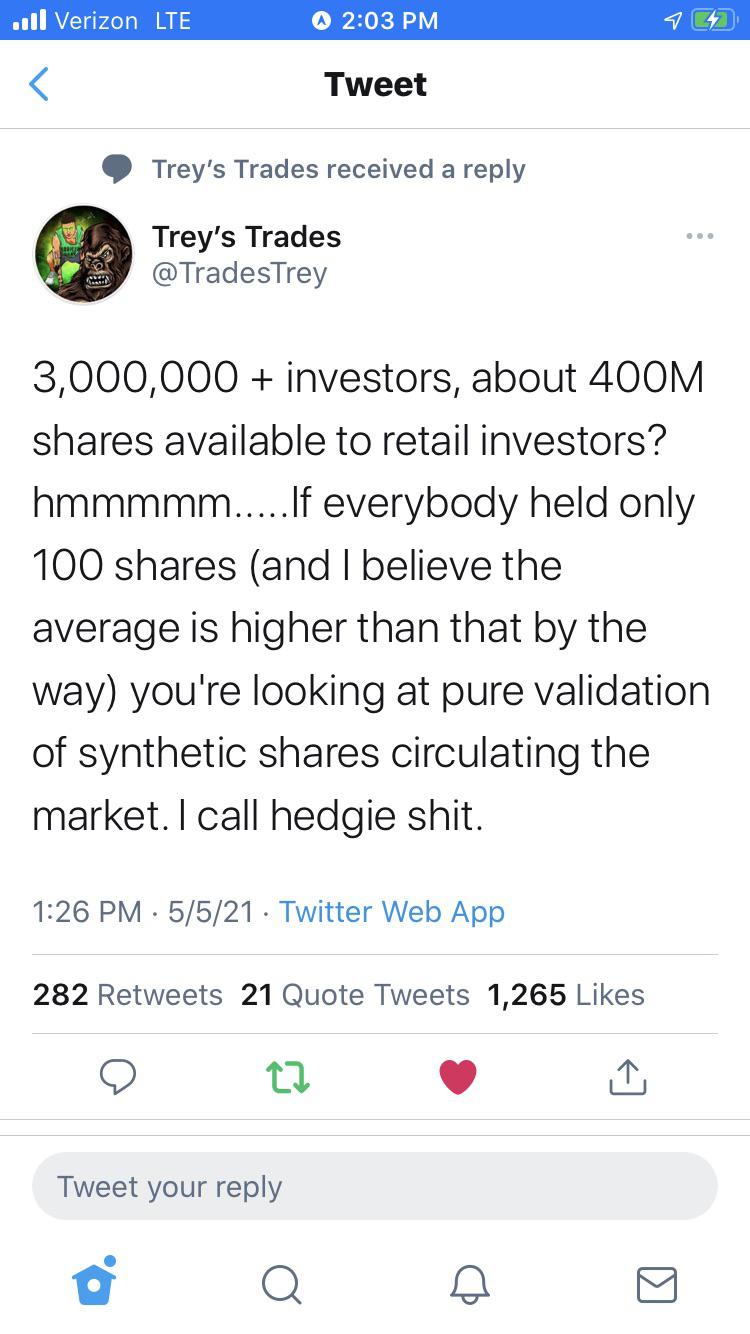 So many synthetic shares and dark pool trading. They will make movies