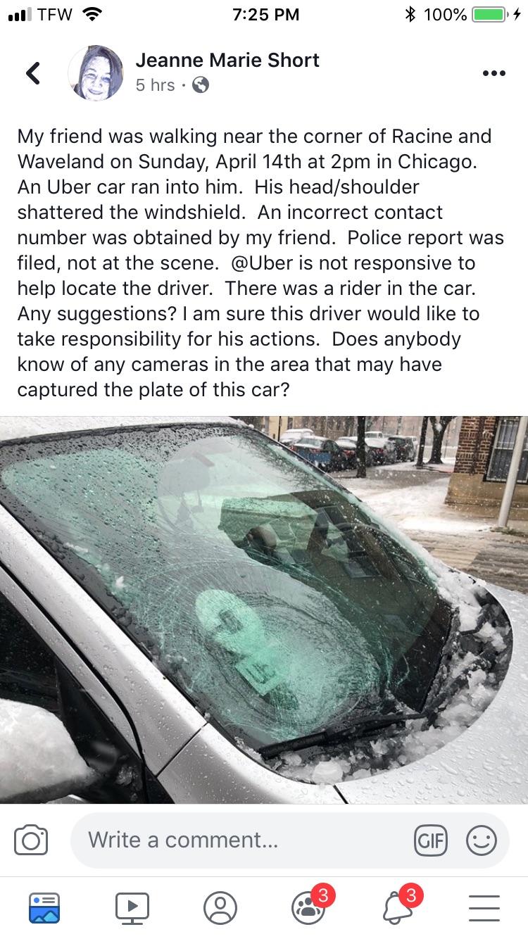 Uber accident help sought chicago