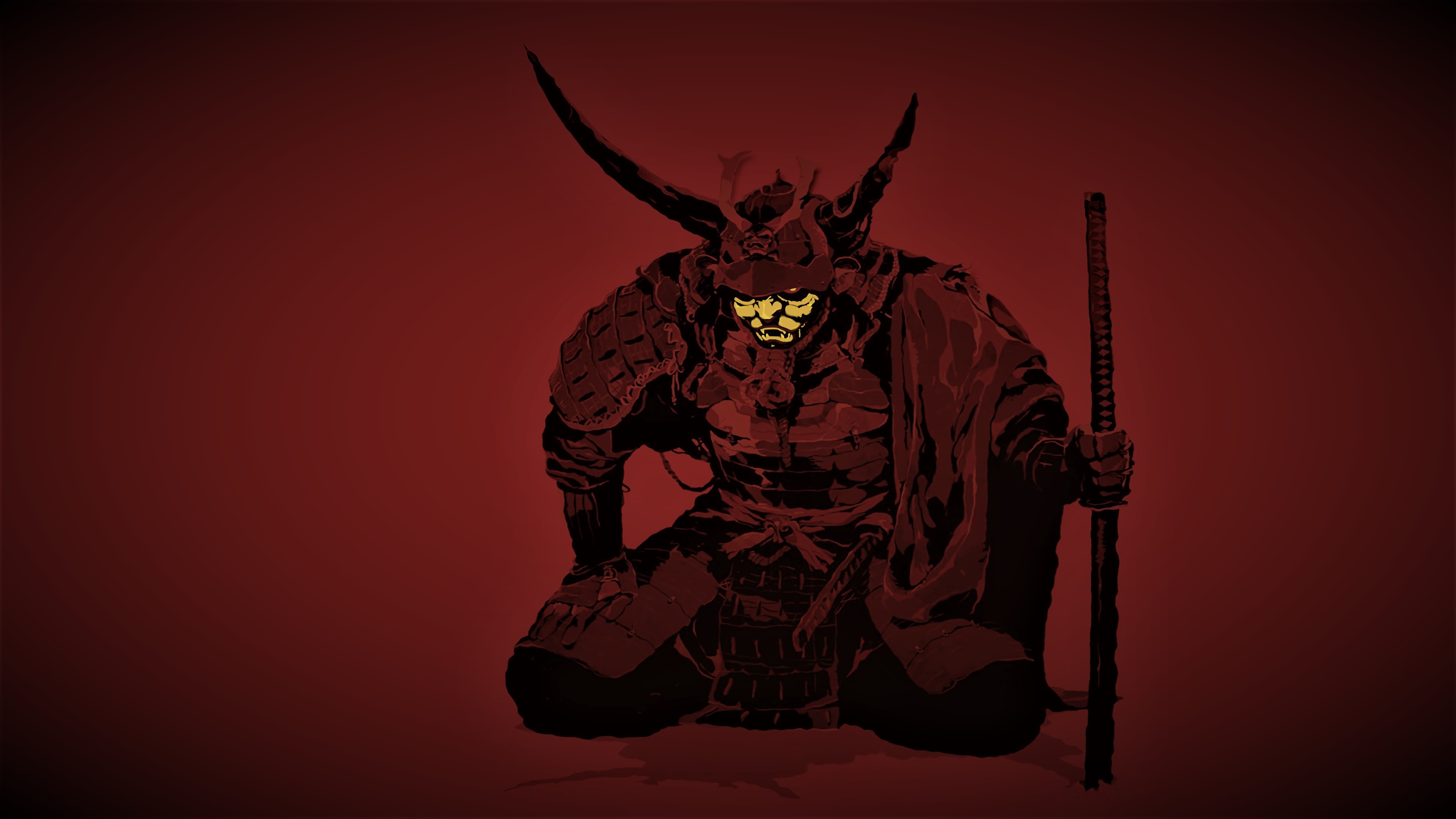 The Lonely Samurai (inspired by GMK Red Samurai) [3840x2160] wallpapers